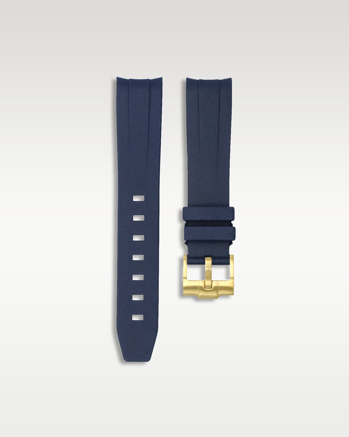 Curved Lug Rubber Strap in Navy Blue