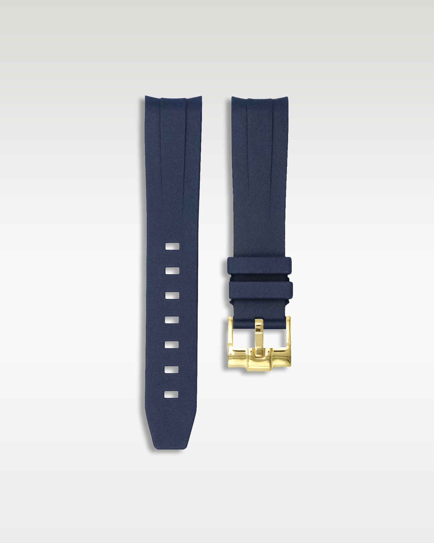 Curved Lug Rubber Strap in Navy Blue