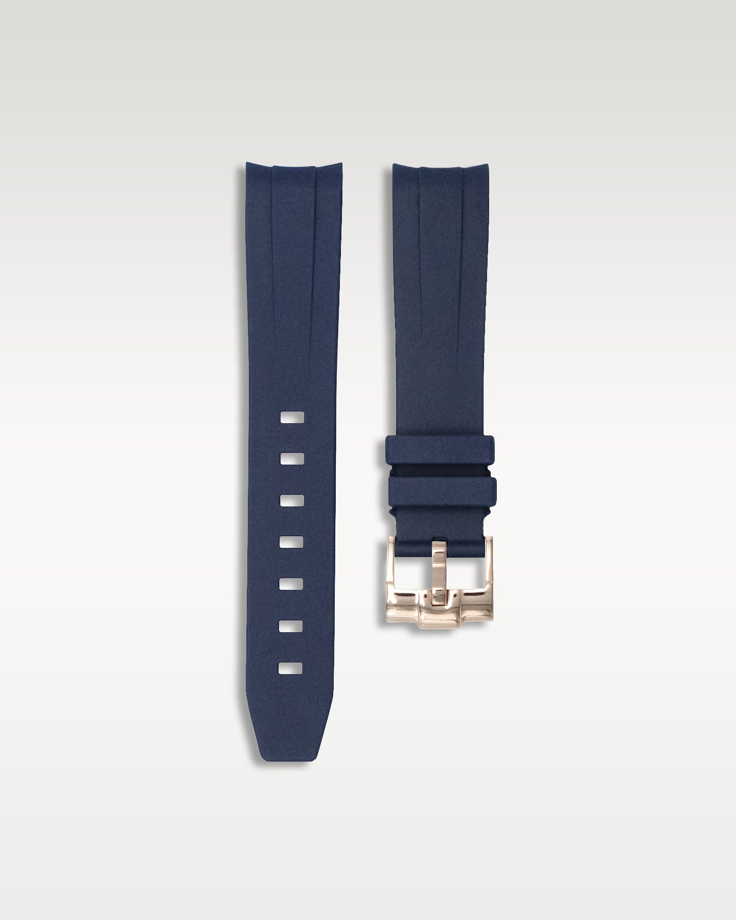 Curved Lug Rubber Strap in Navy Blue