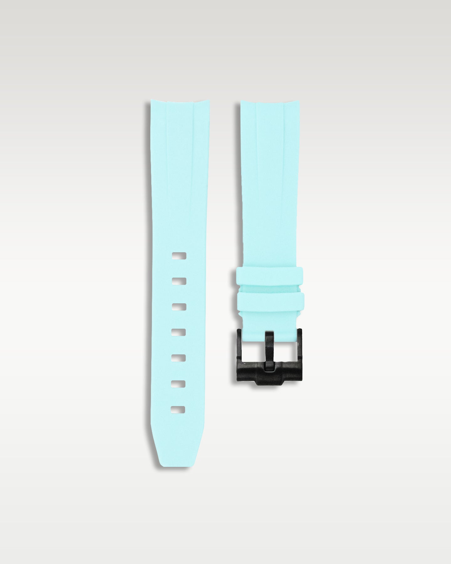 Curved Lug Rubber Strap in Glacier Blue