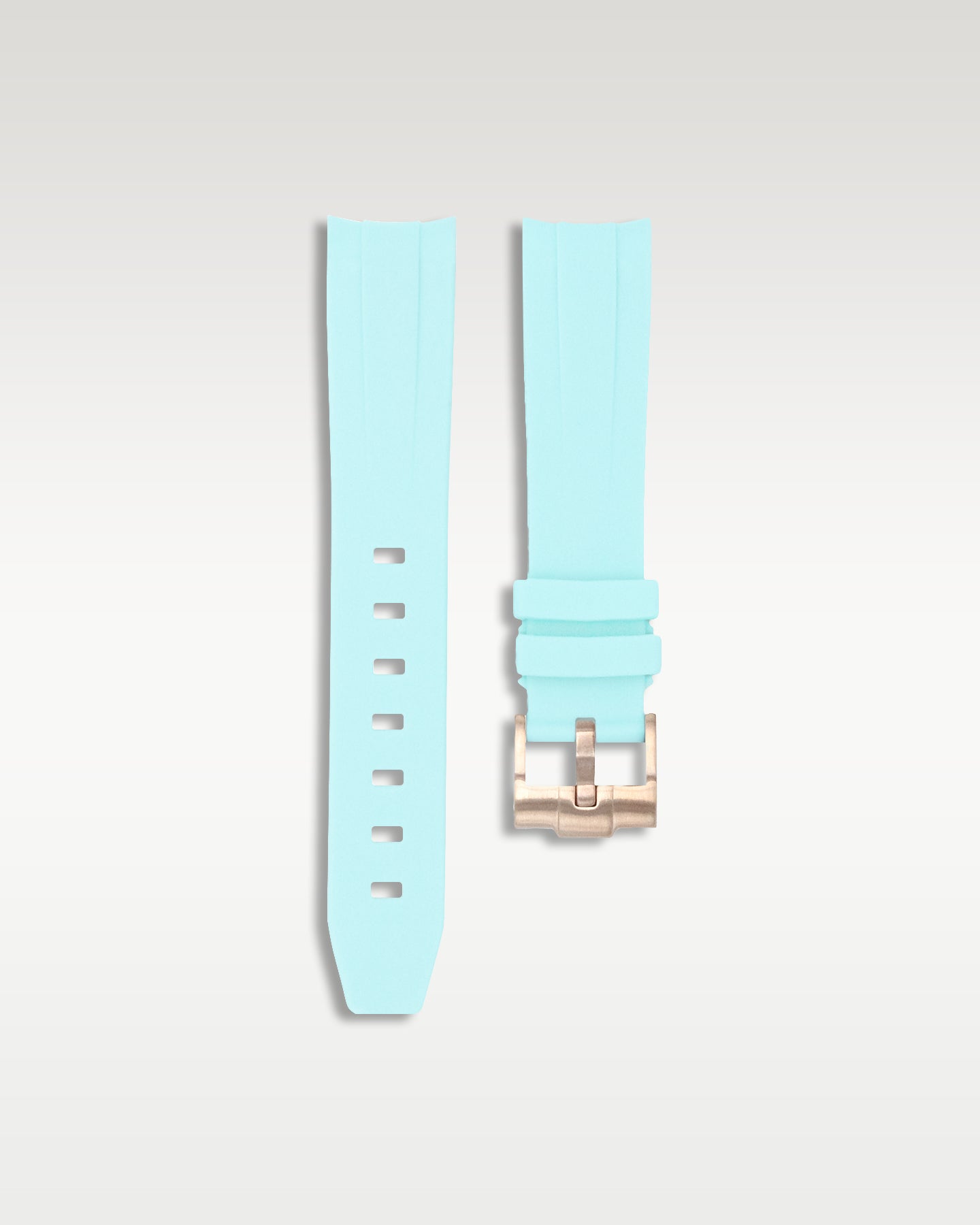 Curved Lug Rubber Strap in Glacier Blue
