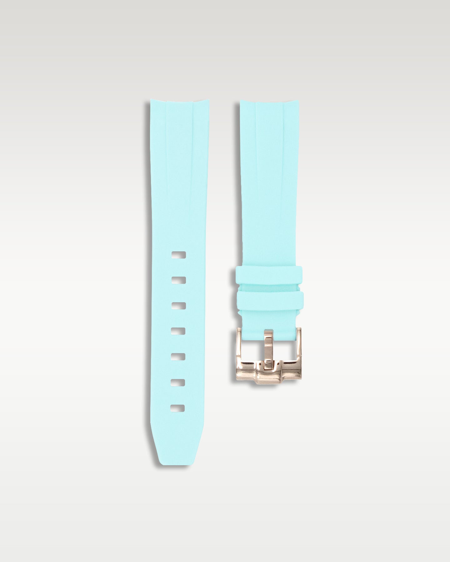 Curved Lug Rubber Strap in Glacier Blue