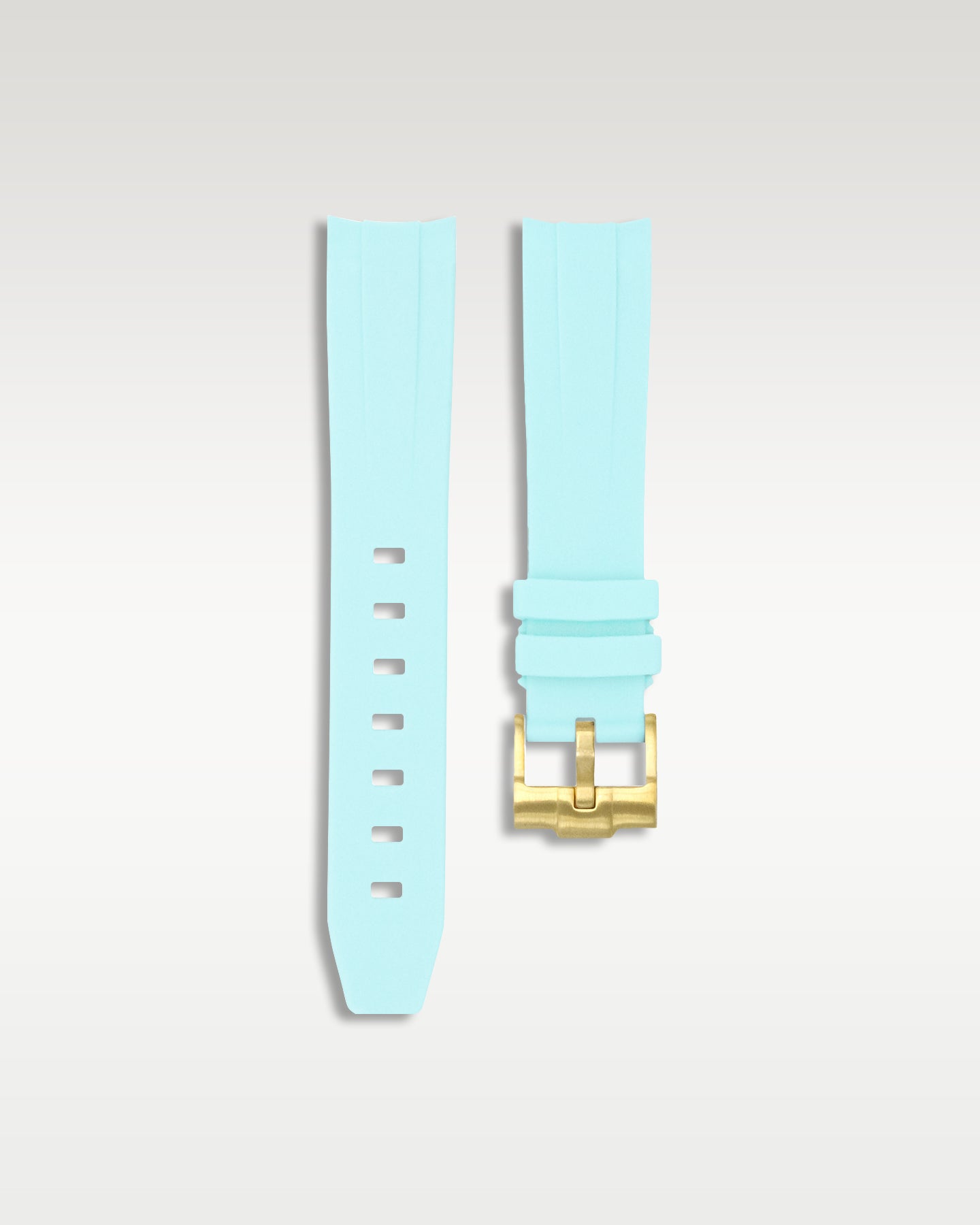 Curved Lug Rubber Strap in Glacier Blue