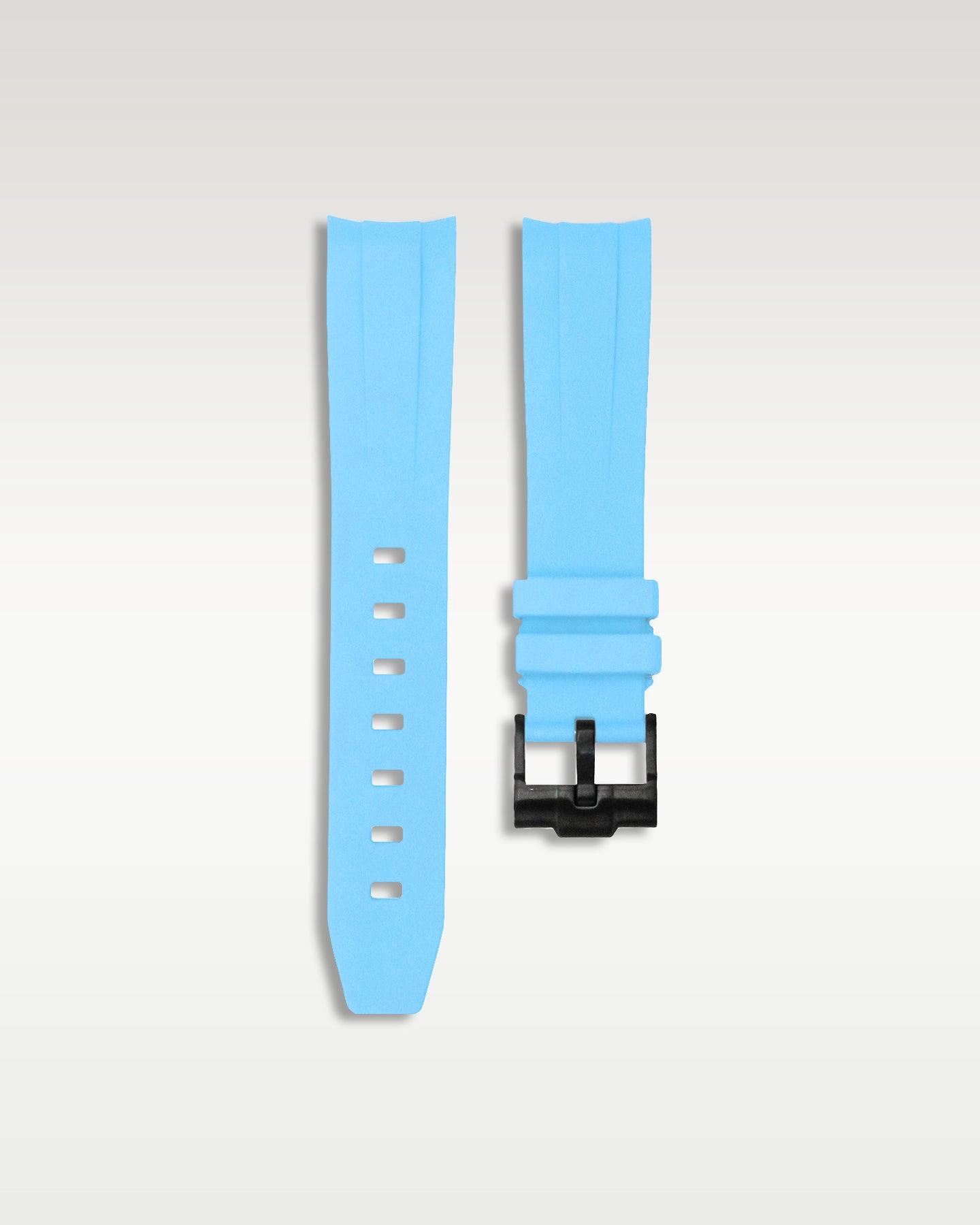 Curved Lug Rubber Strap in Miami Blue