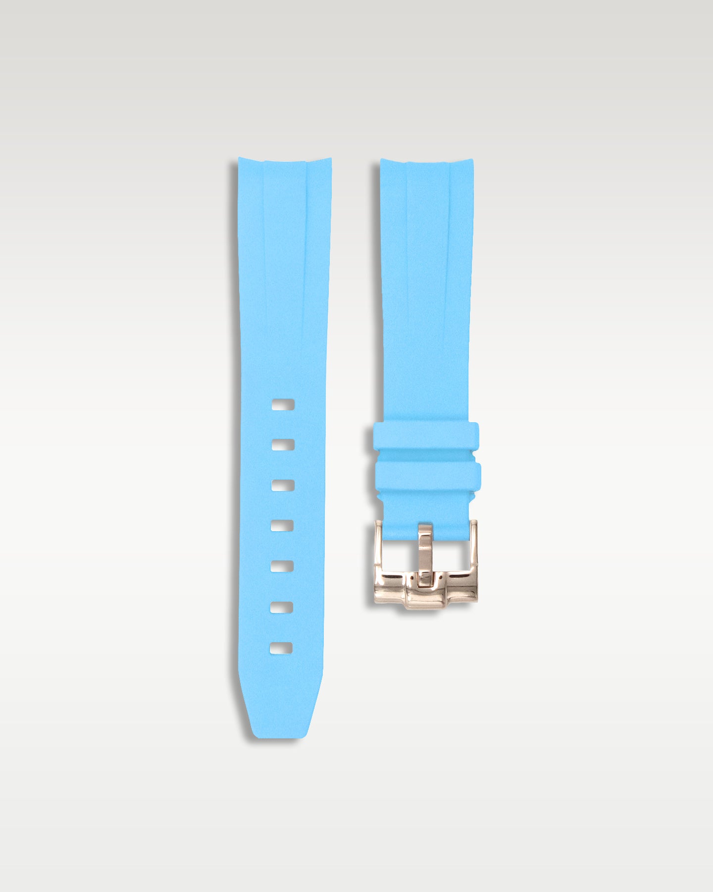 Curved Lug Rubber Strap in Miami Blue