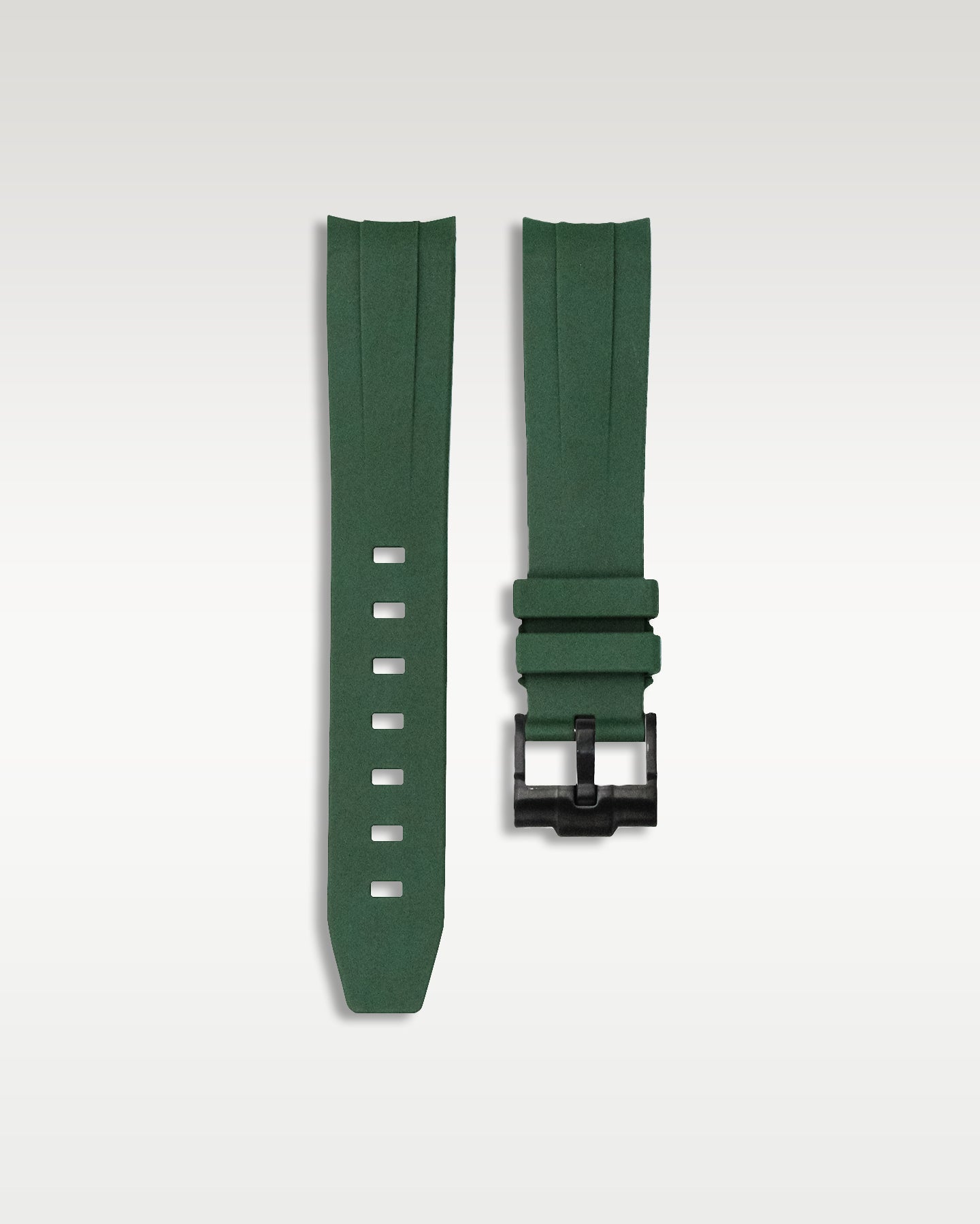 Curved Lug Rubber Strap in Green