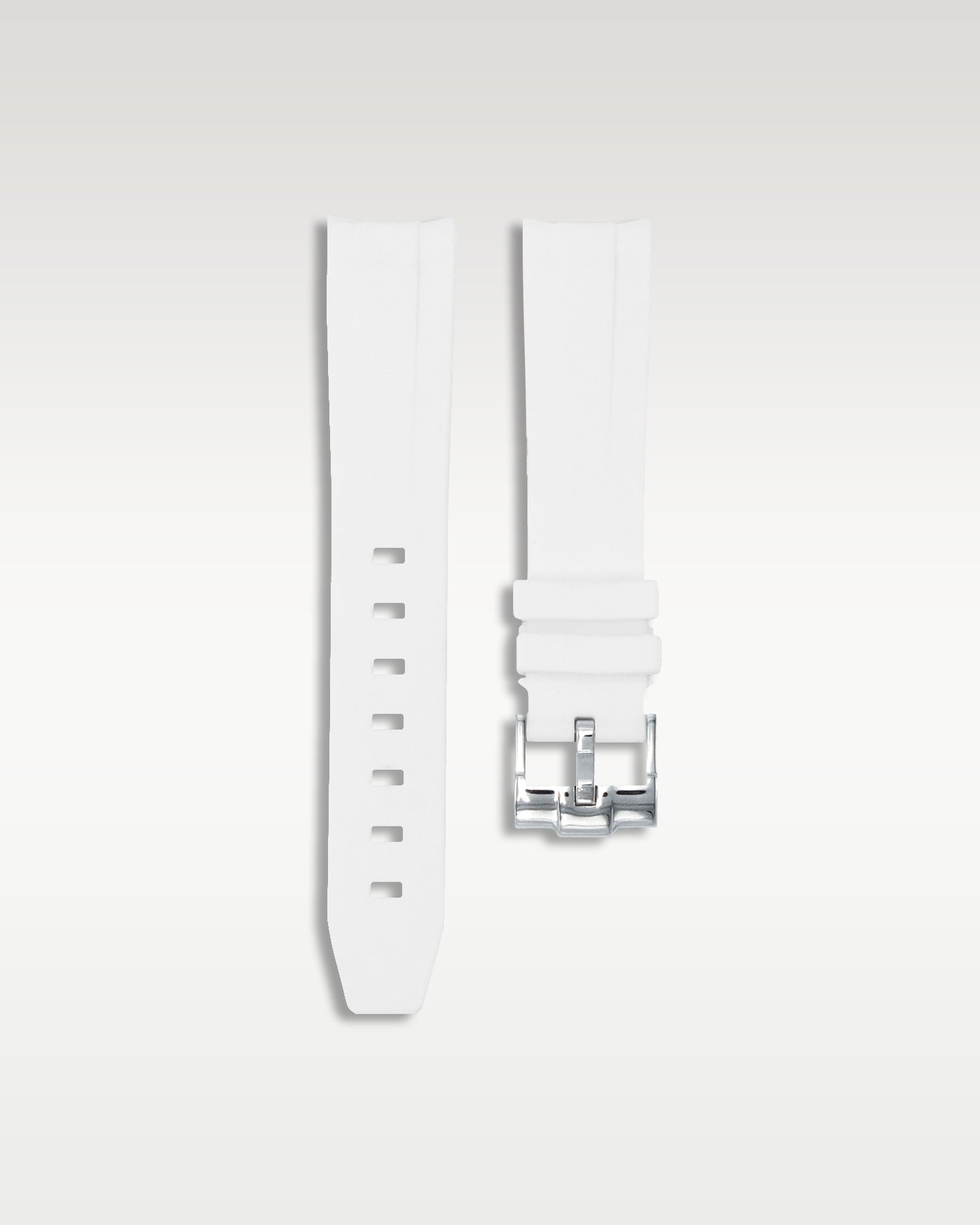 Curved Lug Rubber Strap in White
