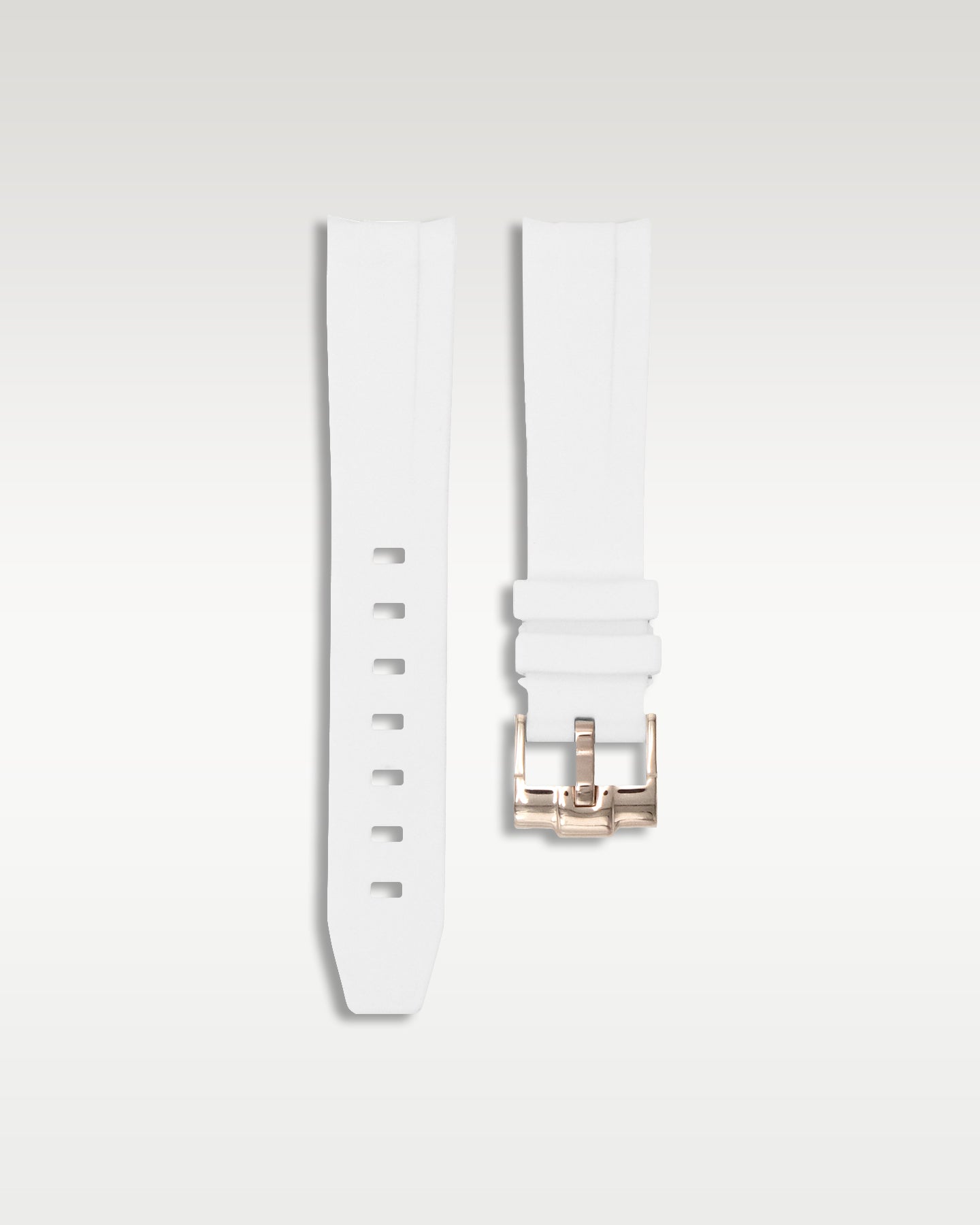 Curved Lug Rubber Strap in White