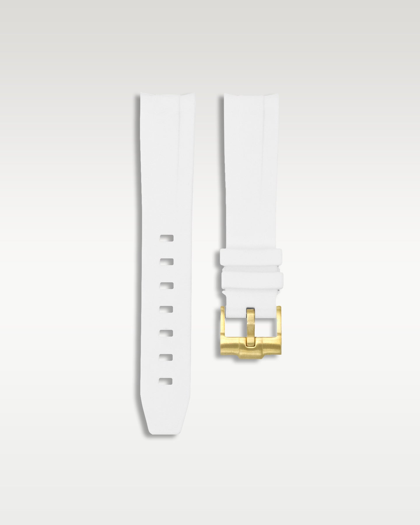Curved Lug Rubber Strap in White