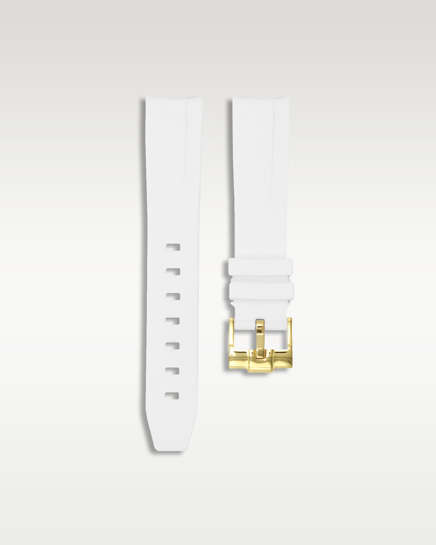 Curved Lug Rubber Strap in White