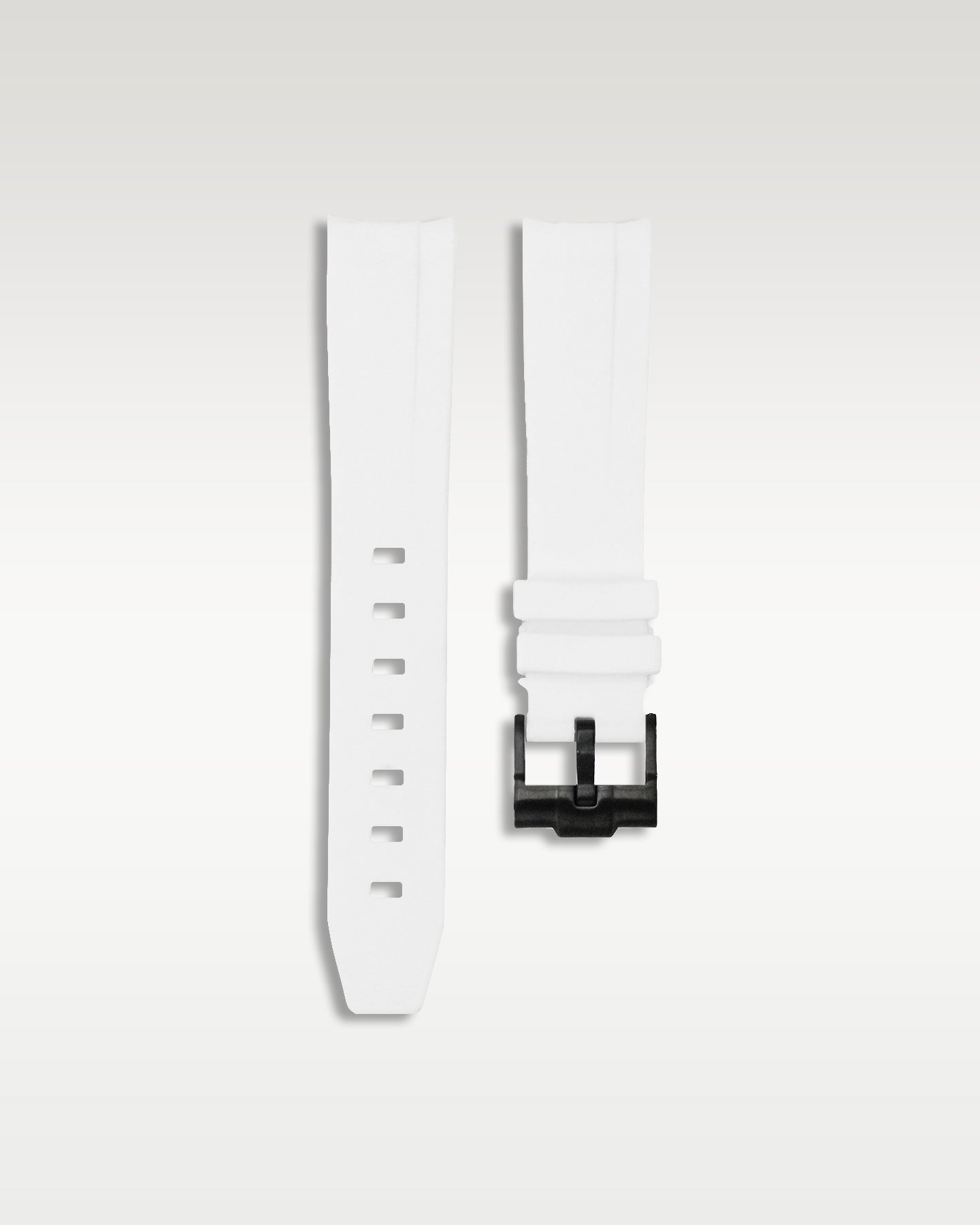 Curved Lug Rubber Strap in White