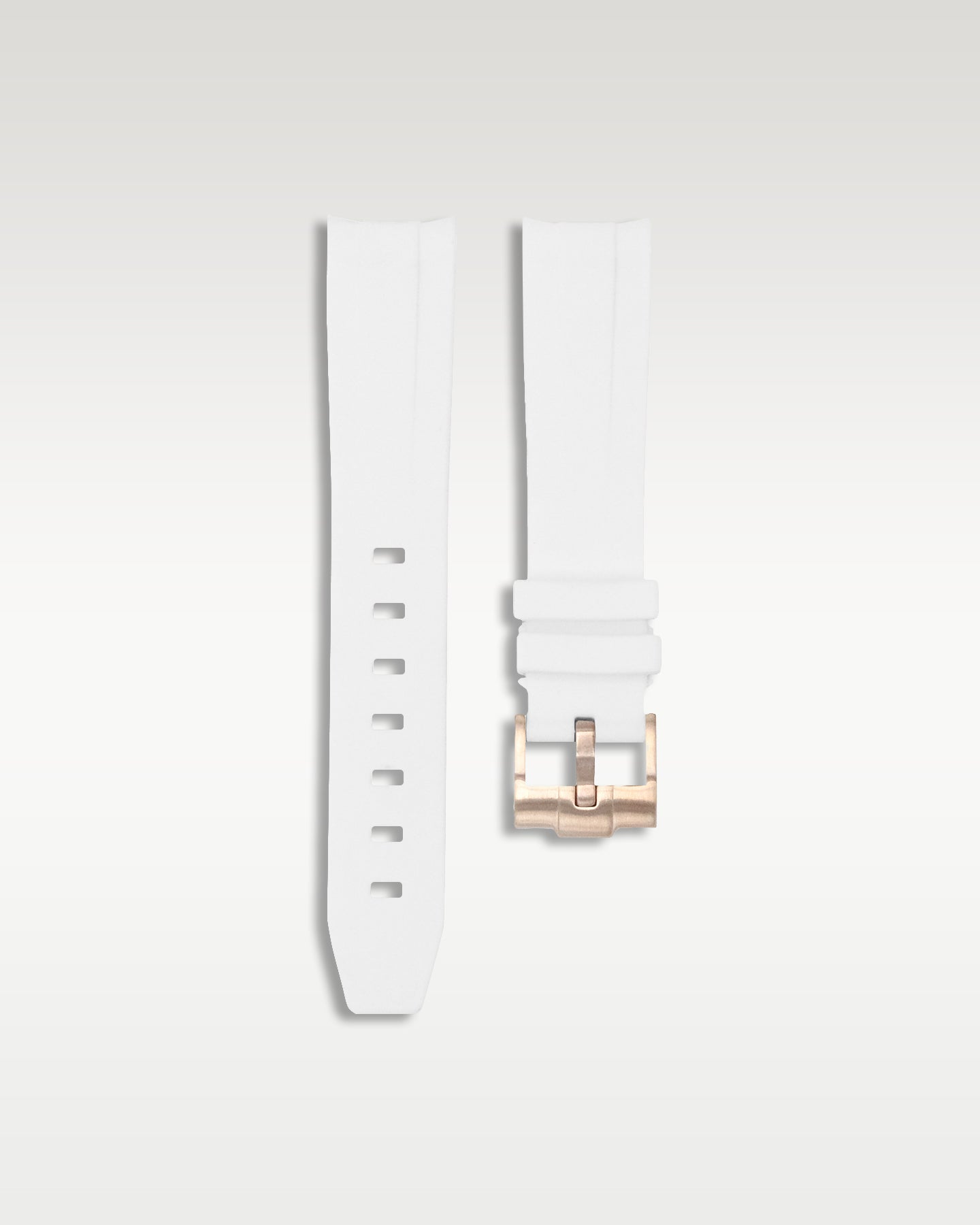 Curved Lug Rubber Strap in White