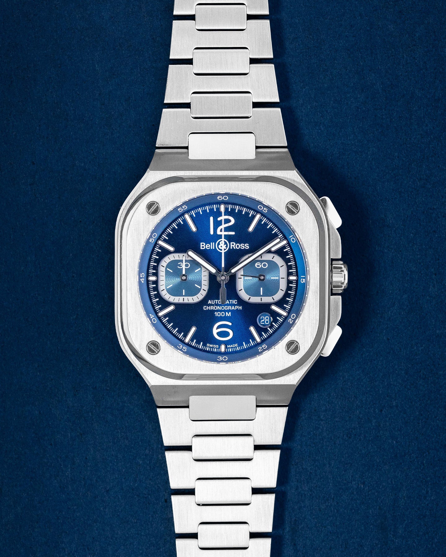 40mm Stainless Steel Blue Square Bell And Ross Br-05 Watch | Grand Caliber