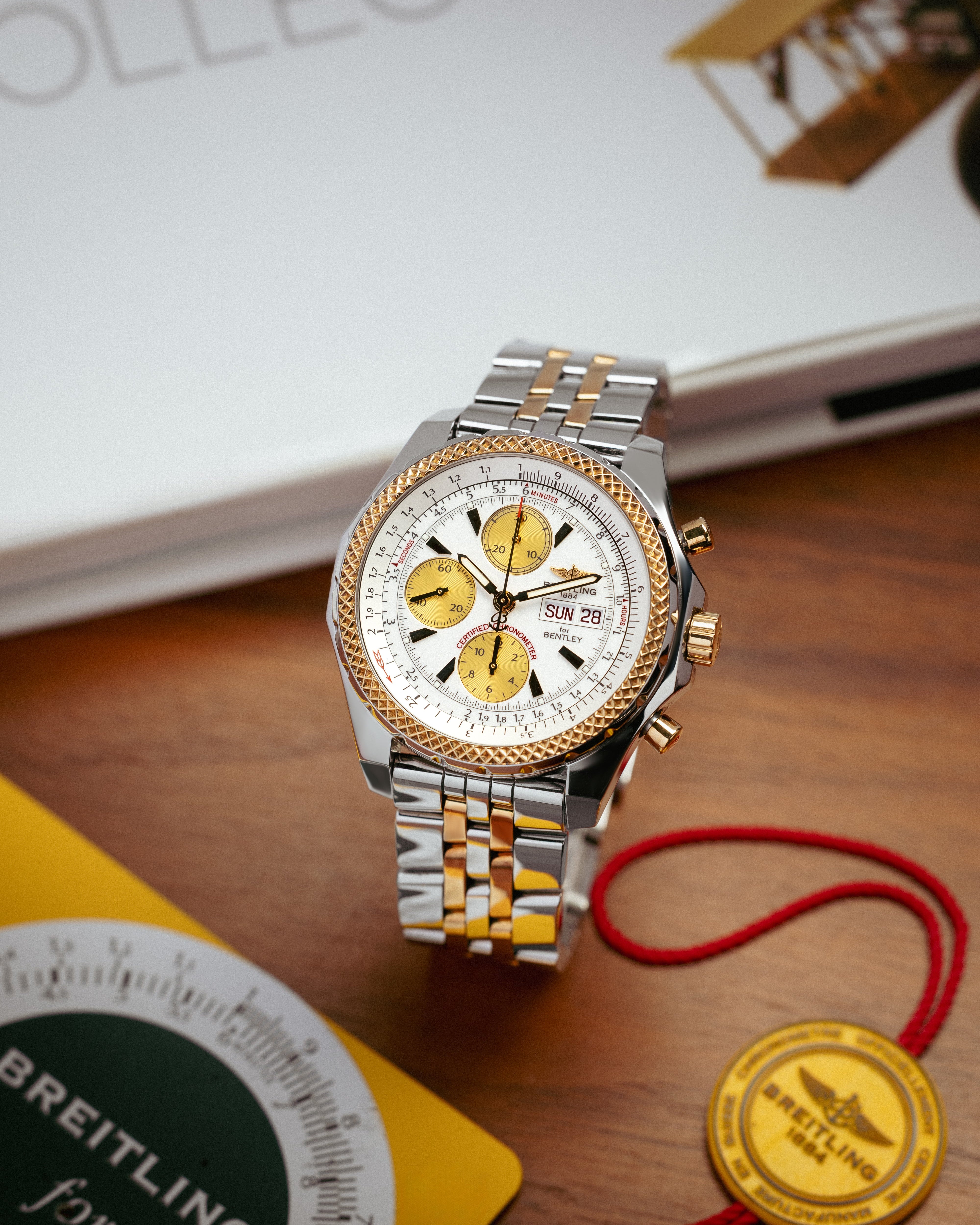 44.8mm Two Tone Yellow Gold Breitling Bentley GT D13362 Watch | Grand Caliber