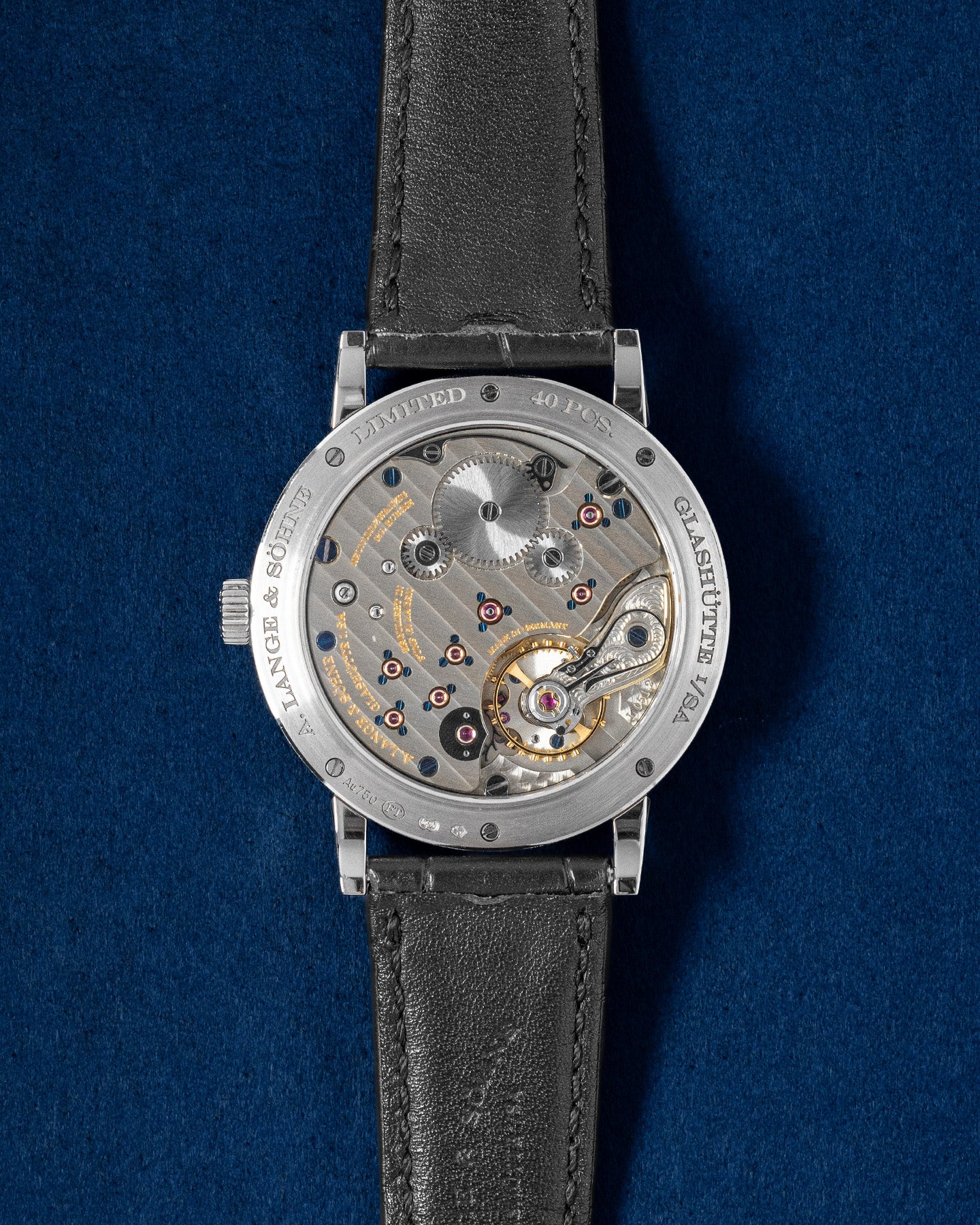 39mm White Gold A. Lange & Söhne 1815 Up/down 234.049 Black Leather Strap
