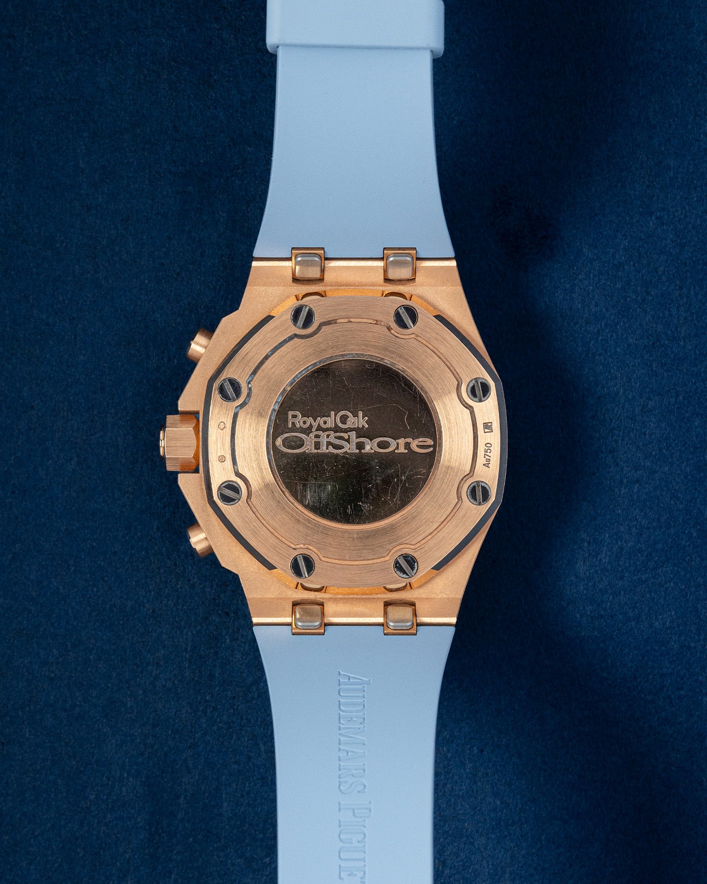 37mm Rose Gold Light Blue Audemars Piguet Royal Oak Offshore 26231OR Watch at Grand Caliber