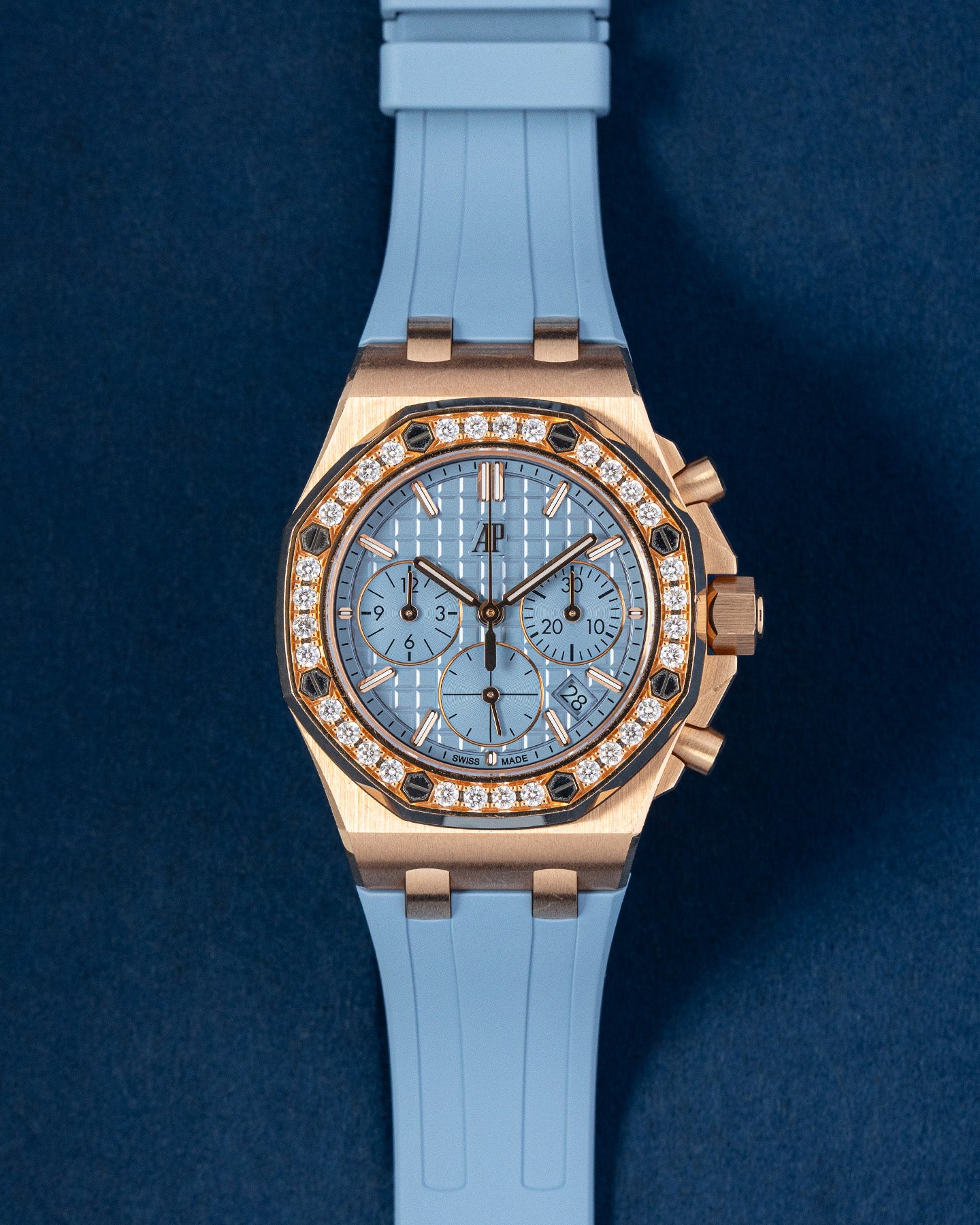 37mm Rose Gold Light Blue Audemars Piguet Royal Oak Offshore 26231OR Watch at Grand Caliber