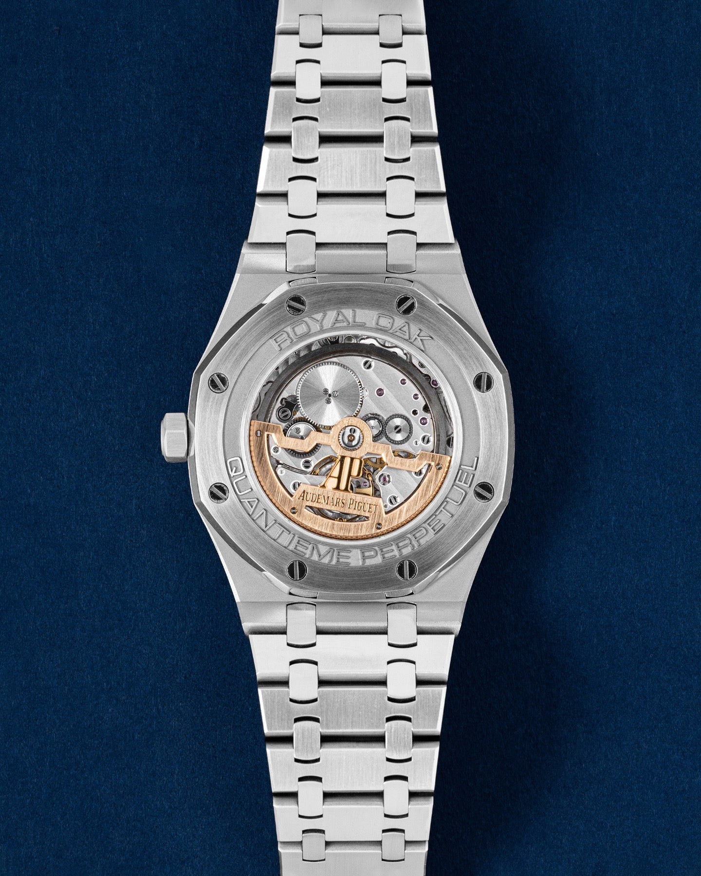 Blue AP Royal Oak Perpetual Calendar 26574ST.OO.1220ST.03 | Grand Caliber Watches