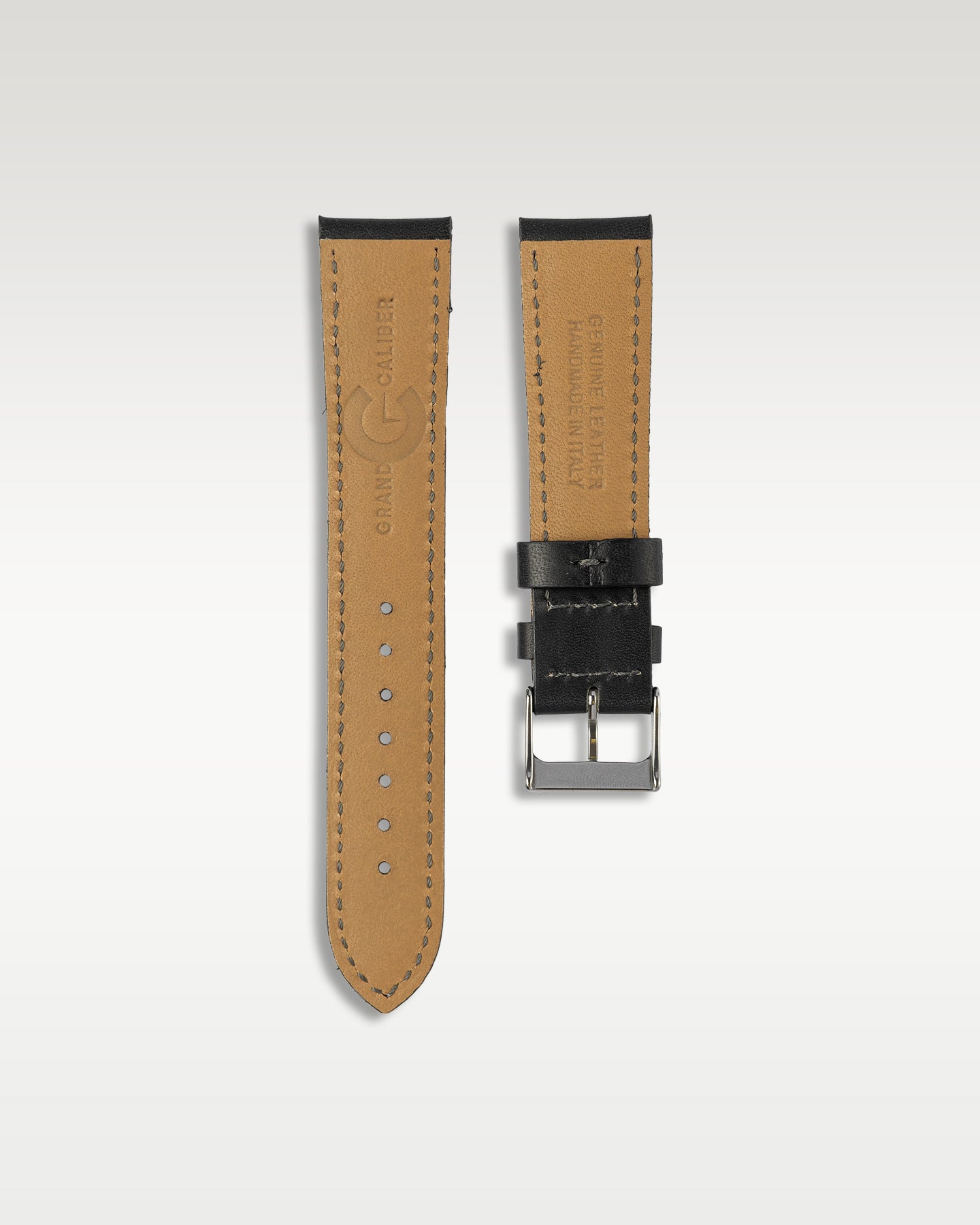 Handmade Italian Leather Strap in Black