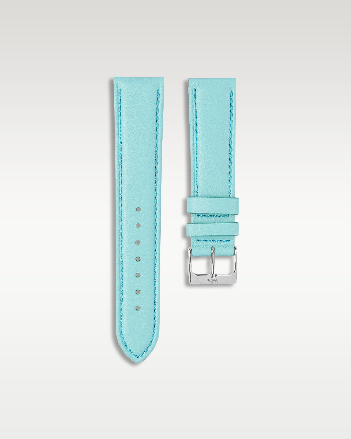 Handmade Italian Leather Strap in Sky Blue