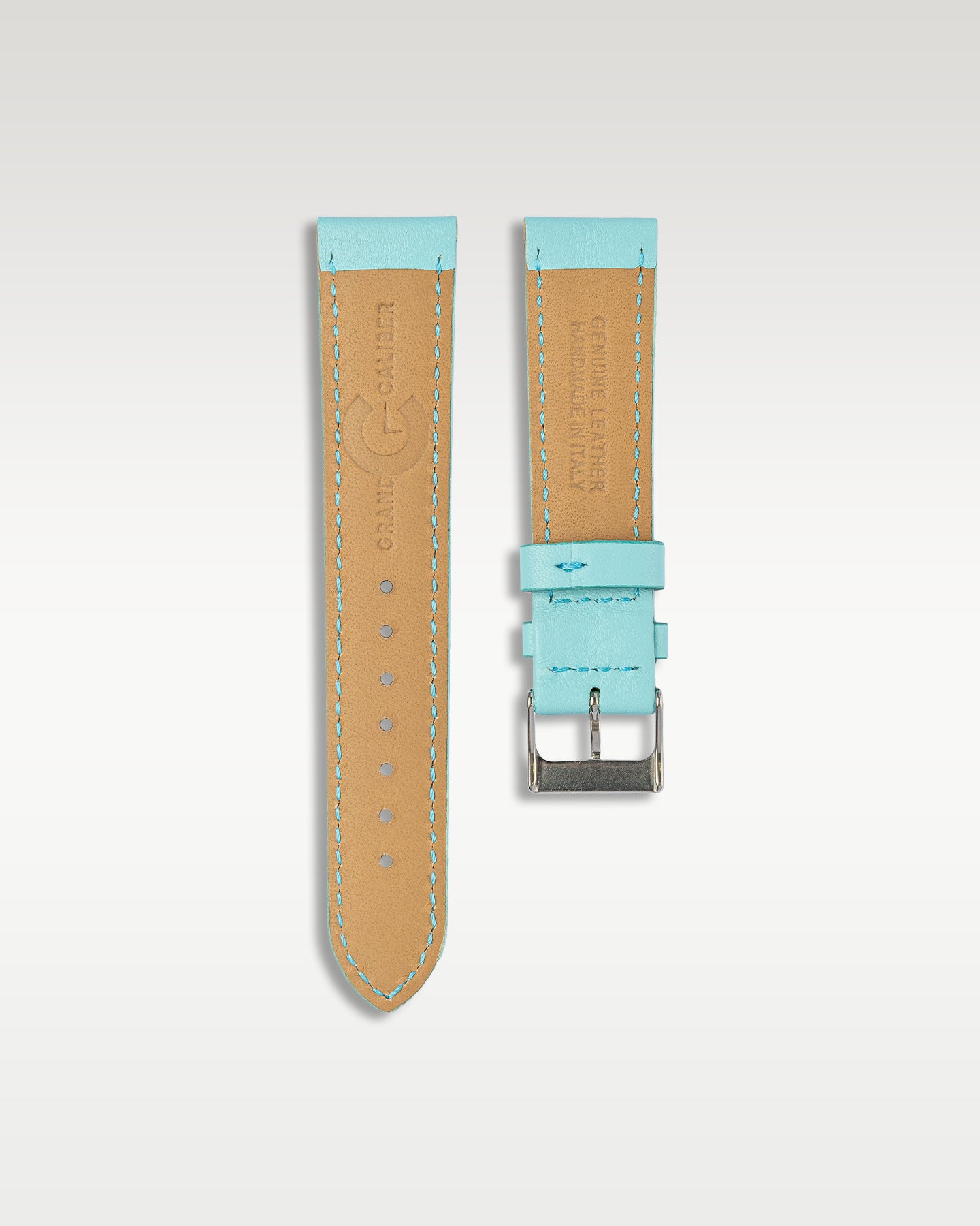 Handmade Italian Leather Strap in Sky Blue