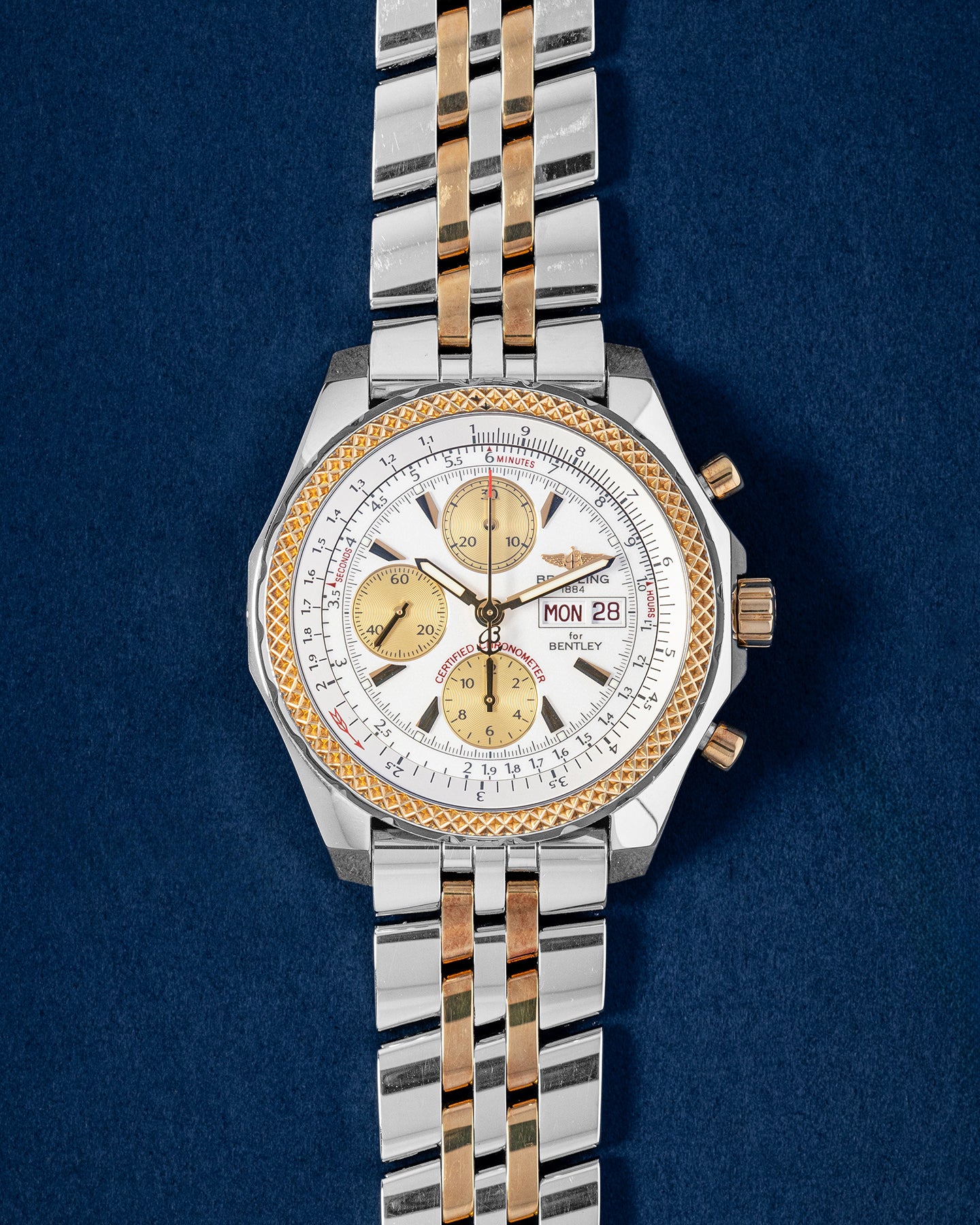 44.8mm Two Tone Yellow Gold Breitling Bentley GT D13362 Watch | Grand Caliber