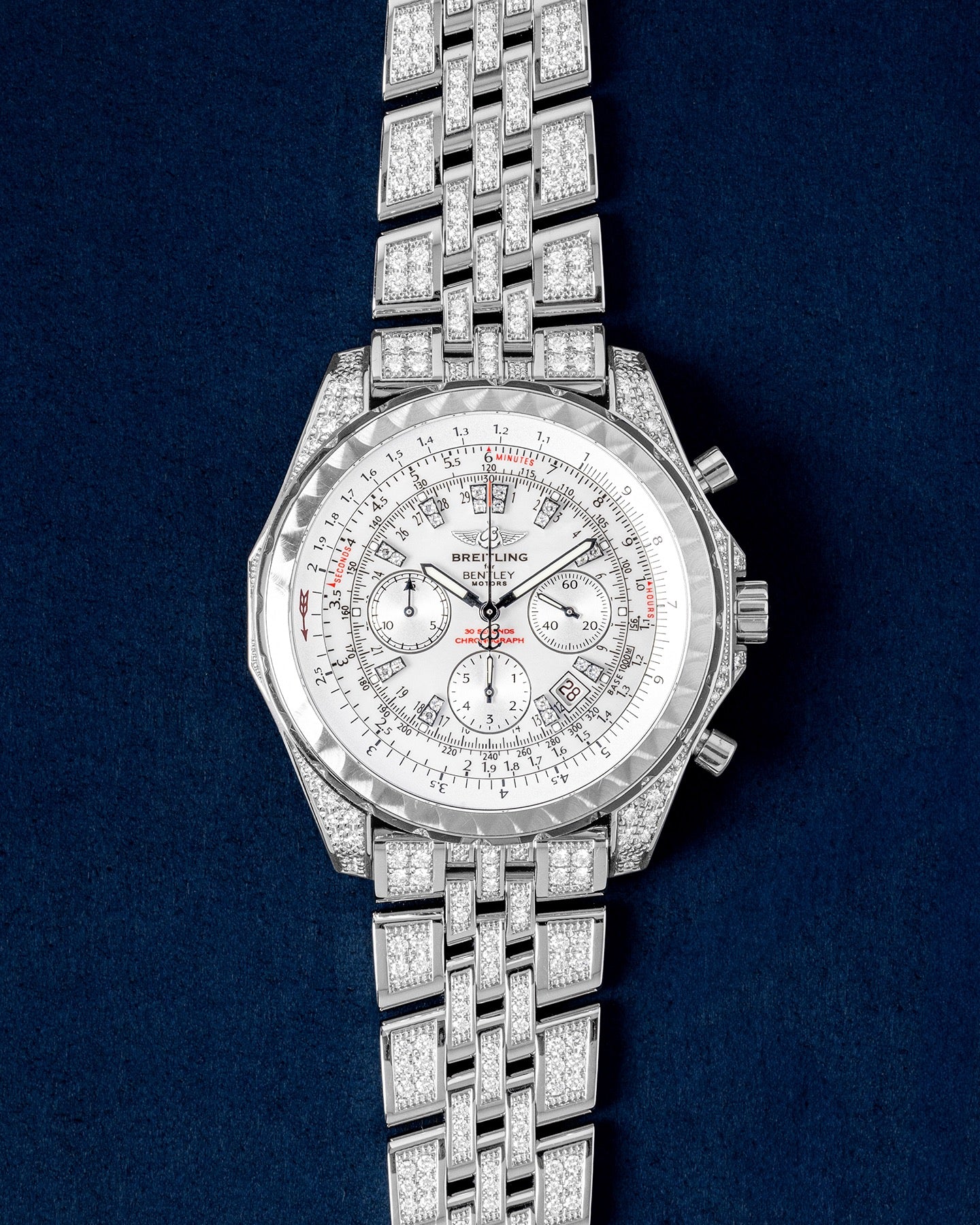 White Gold Diamond Breitling Bentley Motors J25363AL | Grand Caliber Dallas, Texas