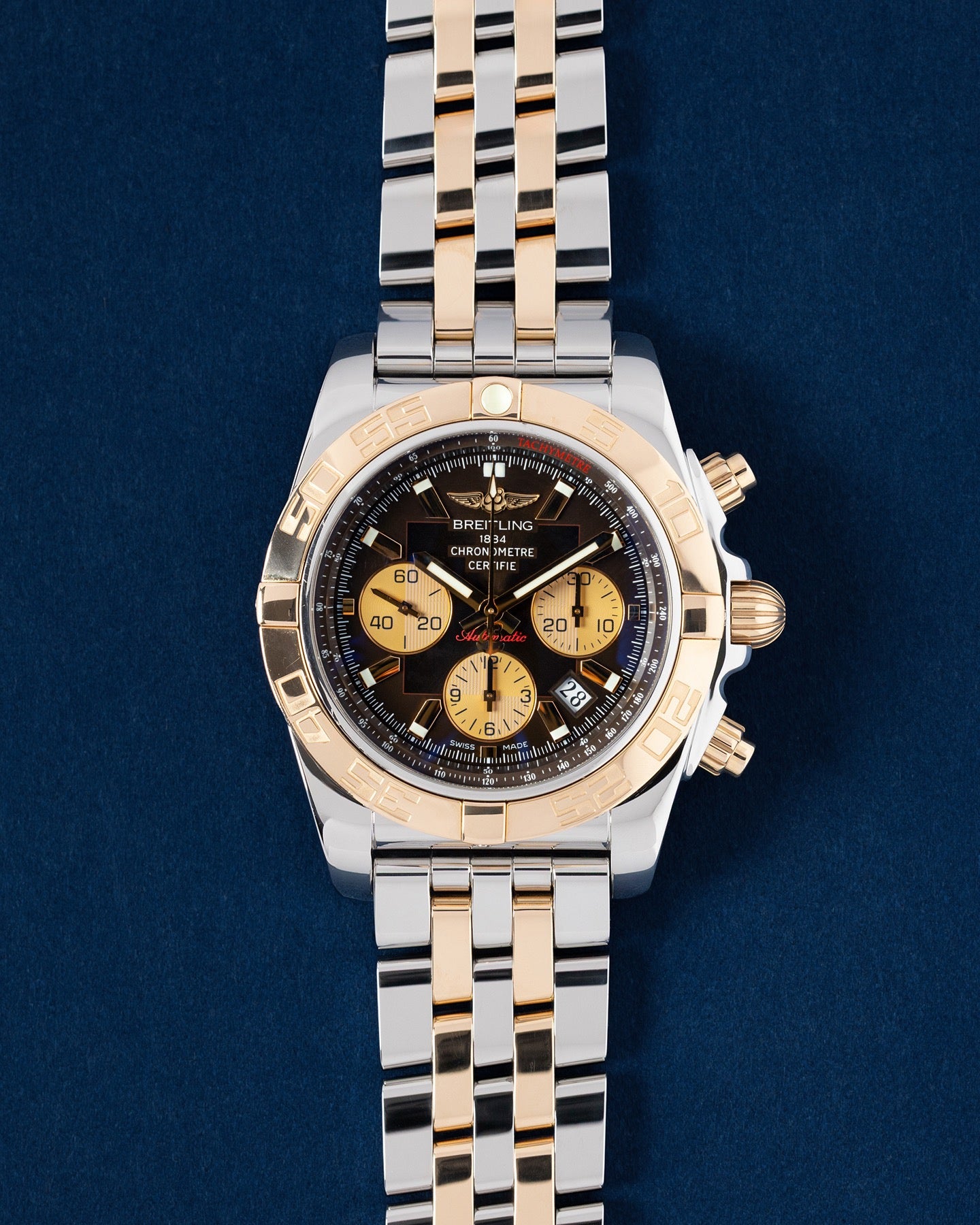 Two Tone Breitling Chronomat 44 CB011012.Q576.375C | Grand Caliber TX