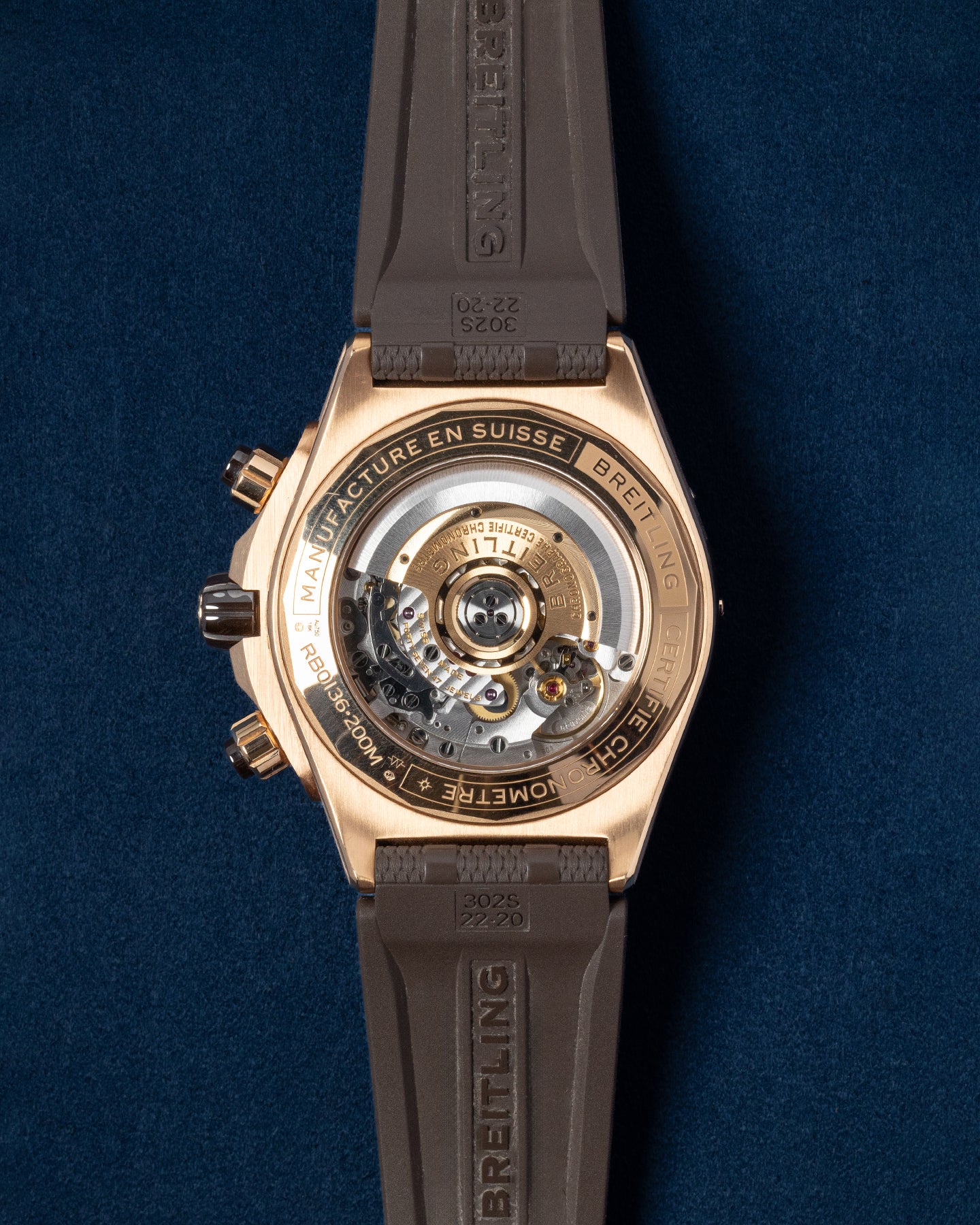 Rose Gold Breitling Super Chronomat B01 RB0136E31Q1S1 Brown Watch | Grand Caliber Dallas