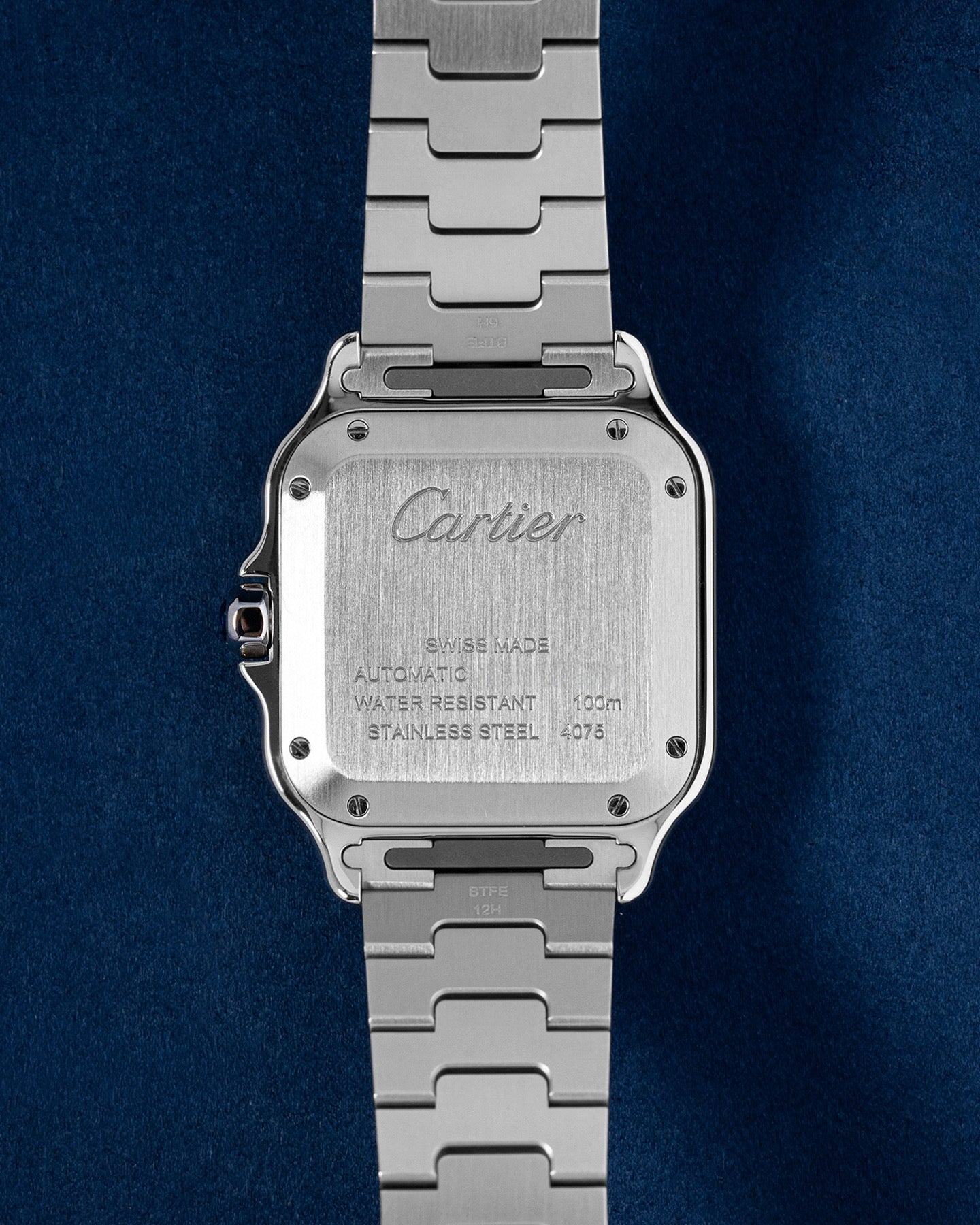 Medium Model Blue Cartier Santos de Cartier WSSA0063 | Grand Caliber Watches