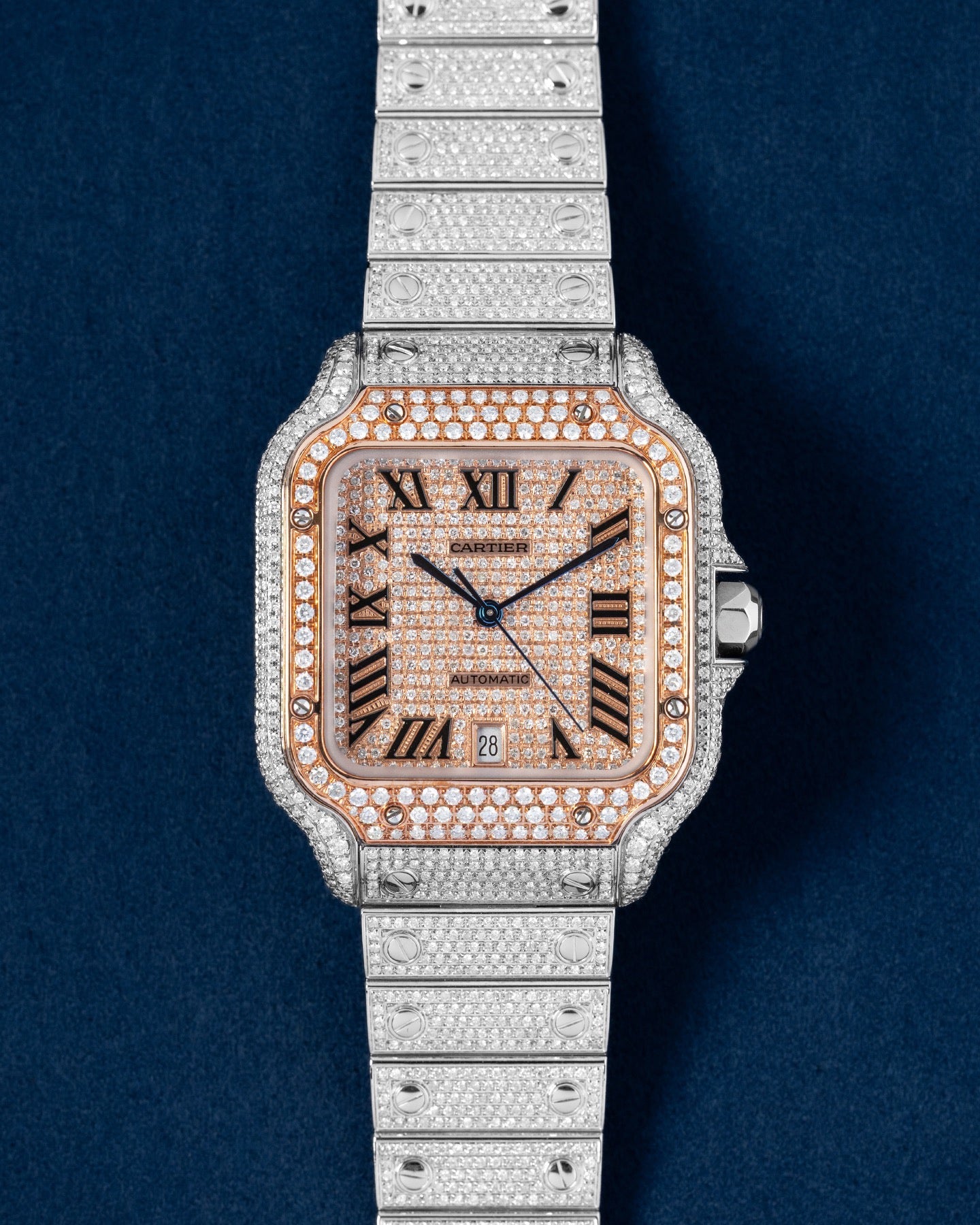 Aftermarket Diamond Cartier Santos De Cartier WSSA0018 | Grand Caliber DFW, Texas
