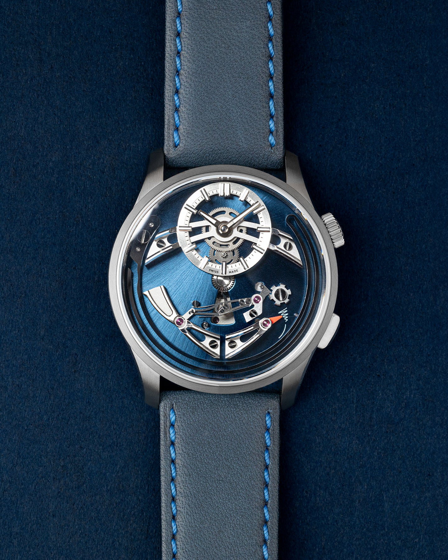 Blue Stainless Steel 41mm Christopher Ward C1 Bel Canto Watch