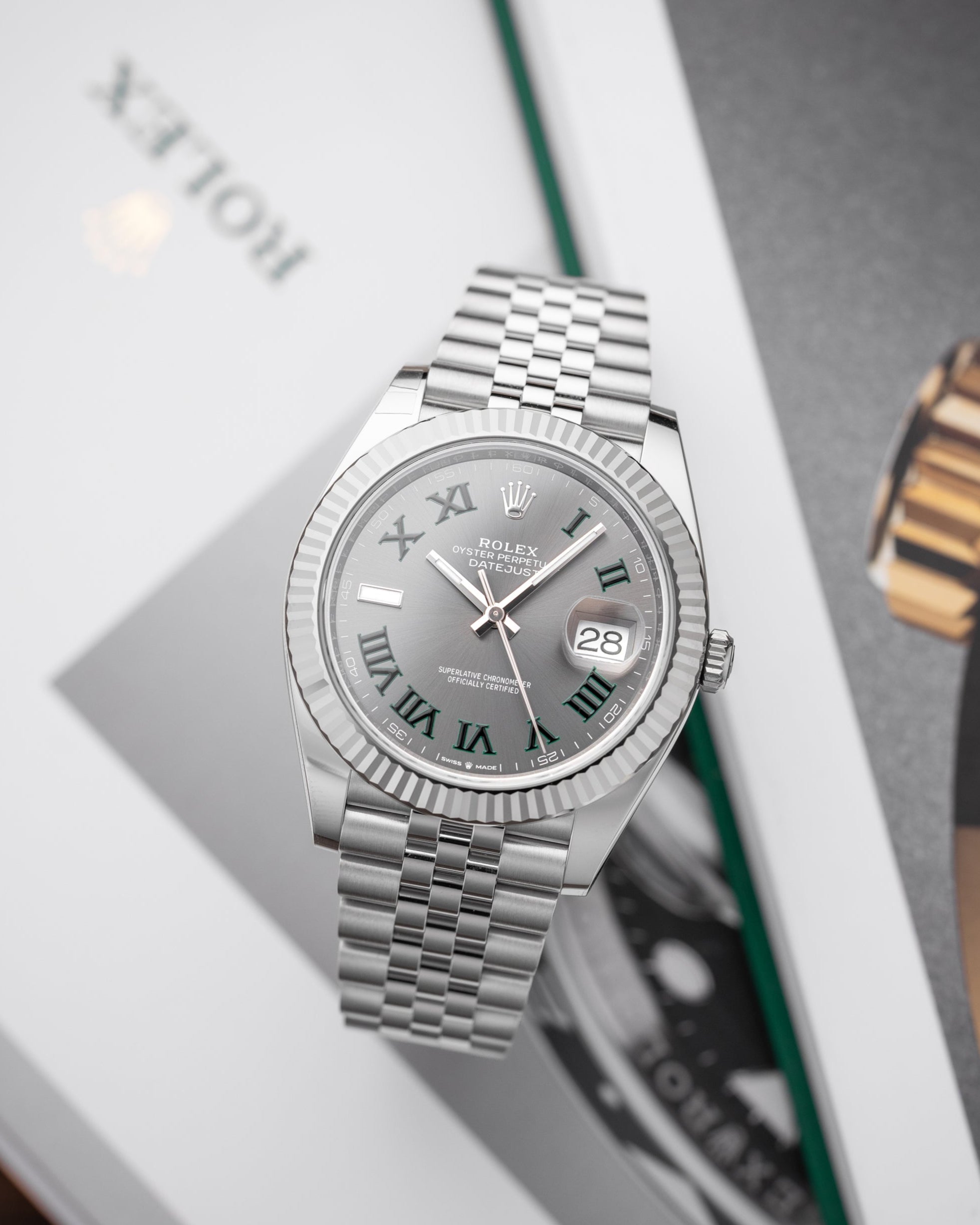Datejust 126334 Slate Wimbledon New Rolex Watch | Grand Caliber Dallas