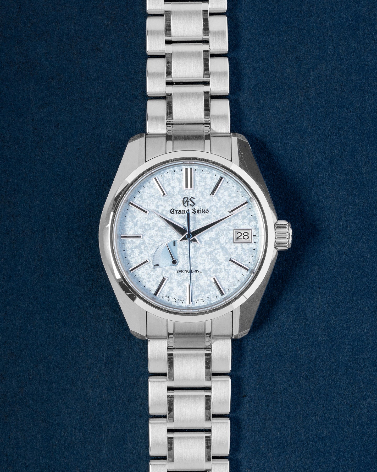 Limited Edition Steel Grand Seiko Spring Drive SBGA387 Kira-Zuri Pale Dial Watch