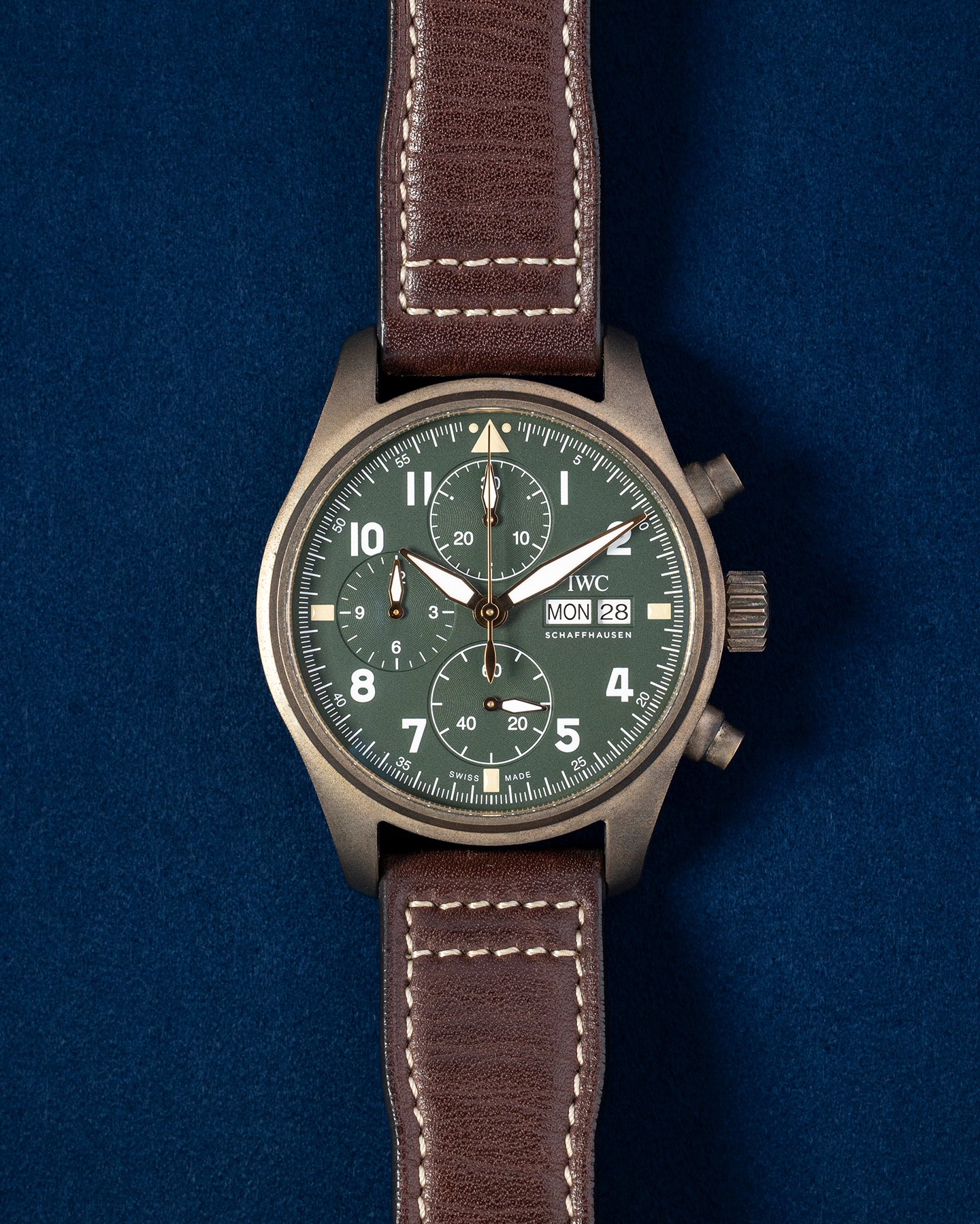 2022 Bronze IWC Pilot's Watch Chronograph Spitfire IW387902 | Grand Caliber Dallas