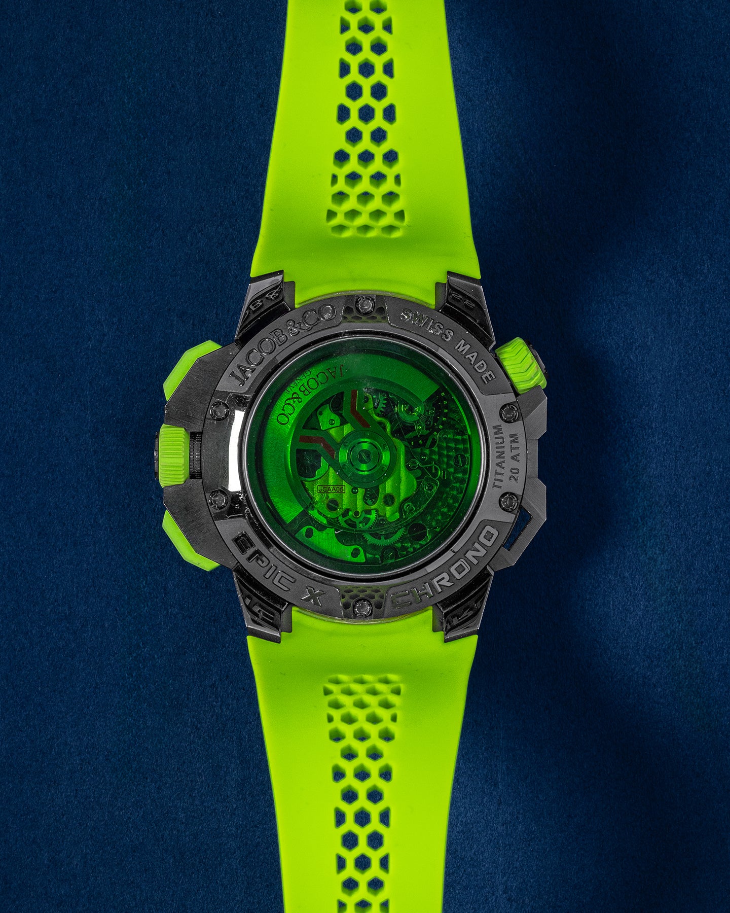 Jacob & Co Epic X Chrono Black Titanium Green EC313.21 Watch | Grand Caliber