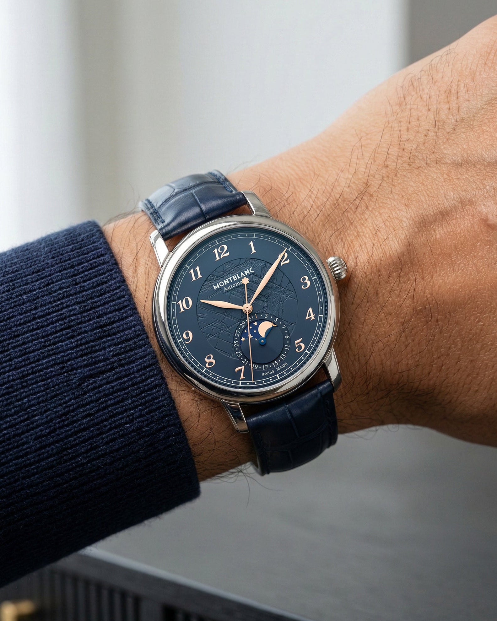 blue Montblanc Star Legacy Moonphase 129630 | Grand Caliber Dallas