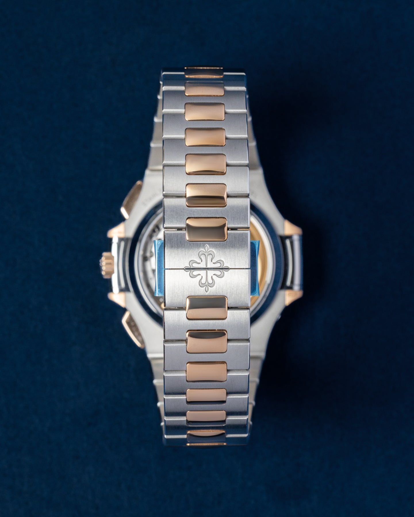 40.5mm Two Tone Rose Gold Patek Philippe Nautilus 5980 Blue Dial Watch