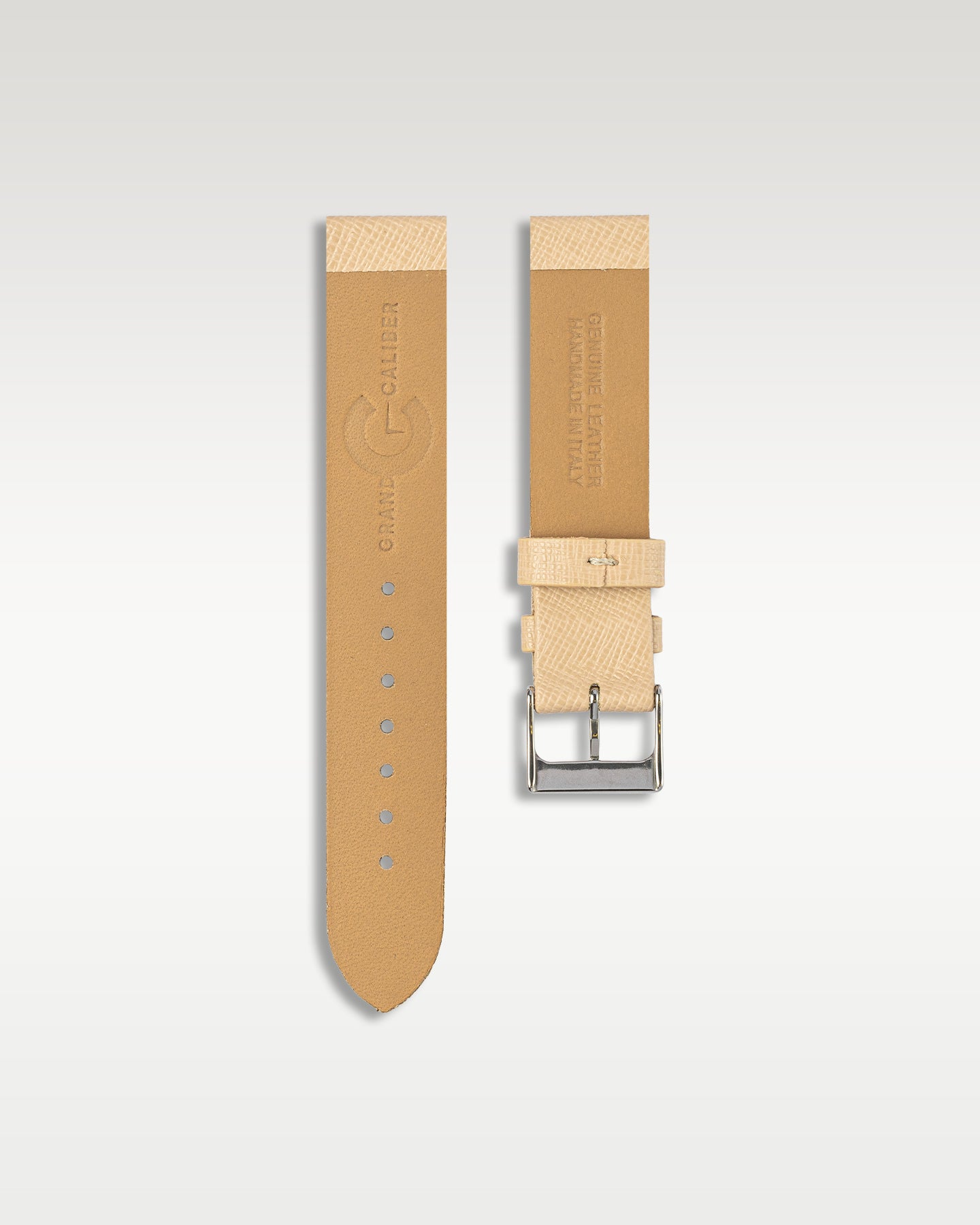 Handmade Italian Leather Strap in Patterned Tan