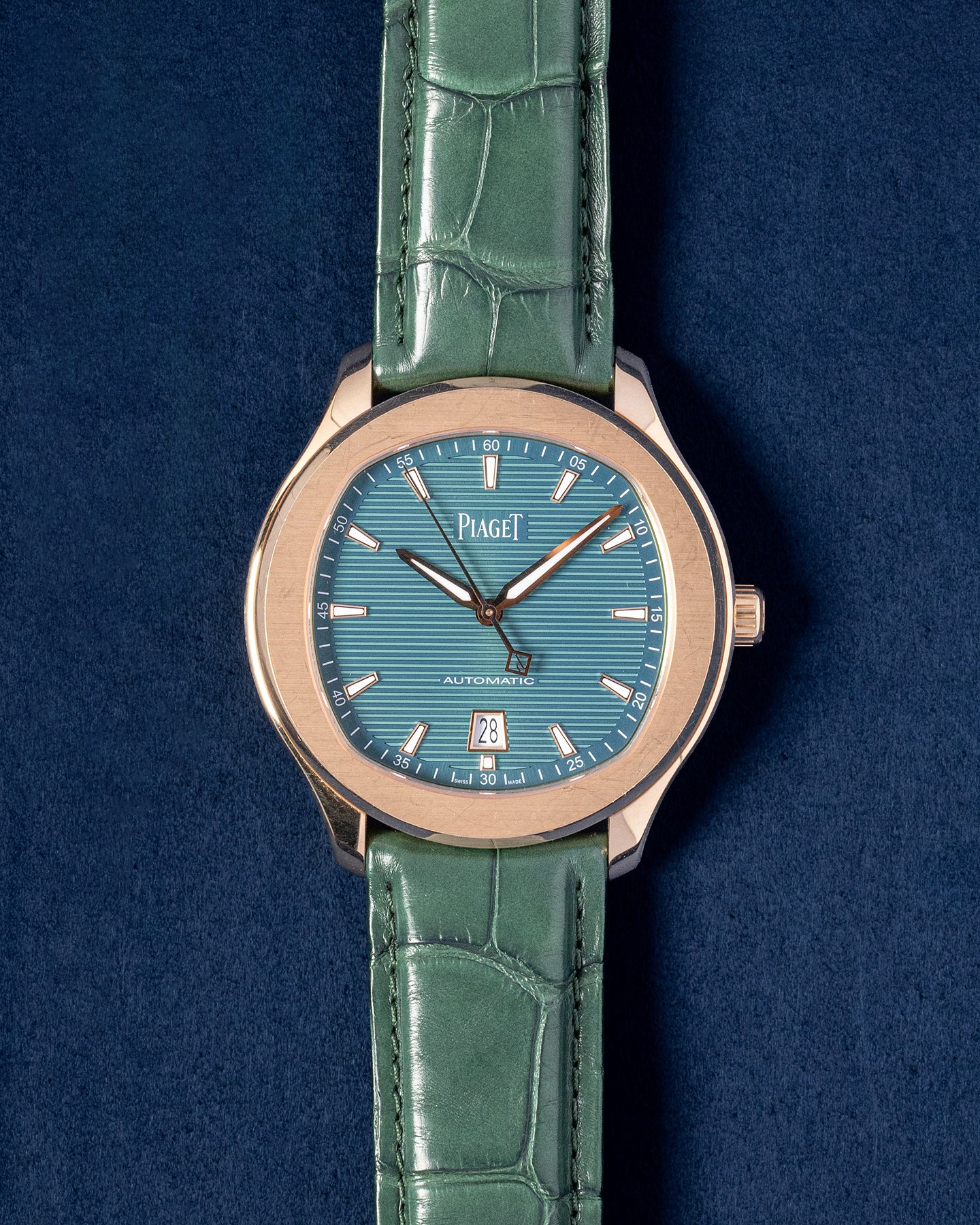 Polo Date G0A47010 Green Rose Gold Piaget Watch | Grand Caliber Dallas