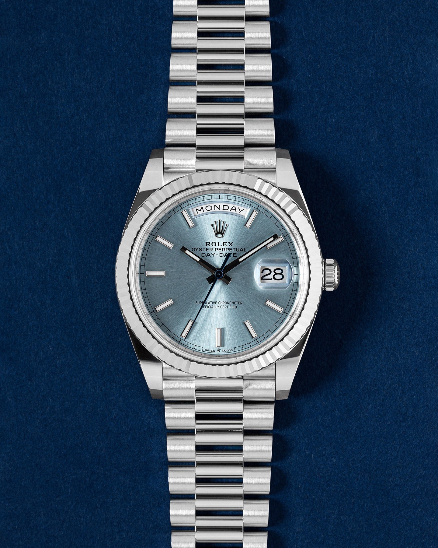Ice Blue Dial Rolex Day-Date 40 228236 | Grand Caliber Mens Watches