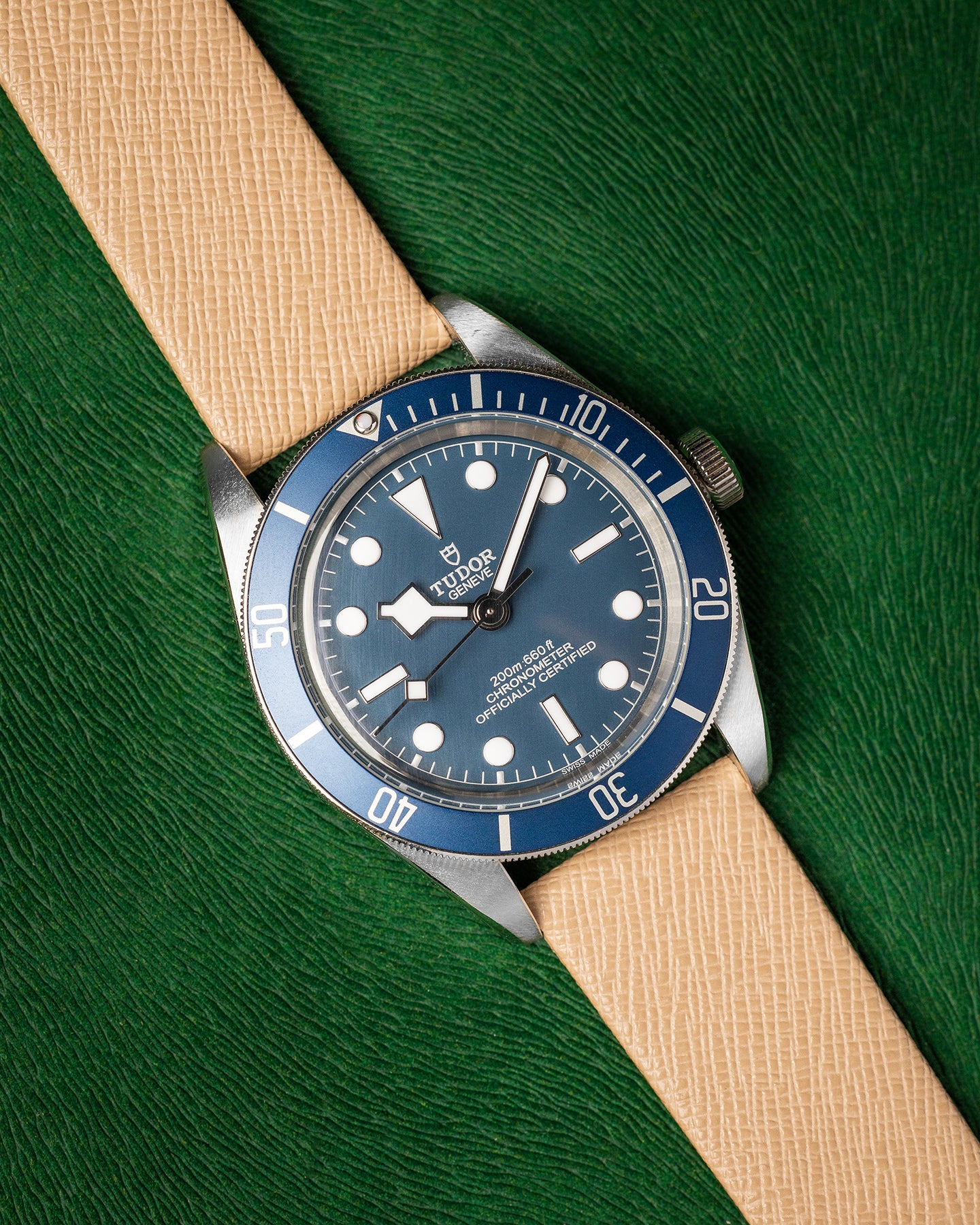 Handmade Italian Leather Strap in Patterned Tan
