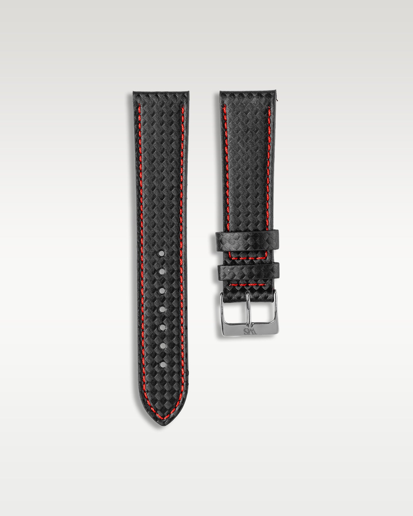 Handmade Italian Leather Strap in Carbon Fiber