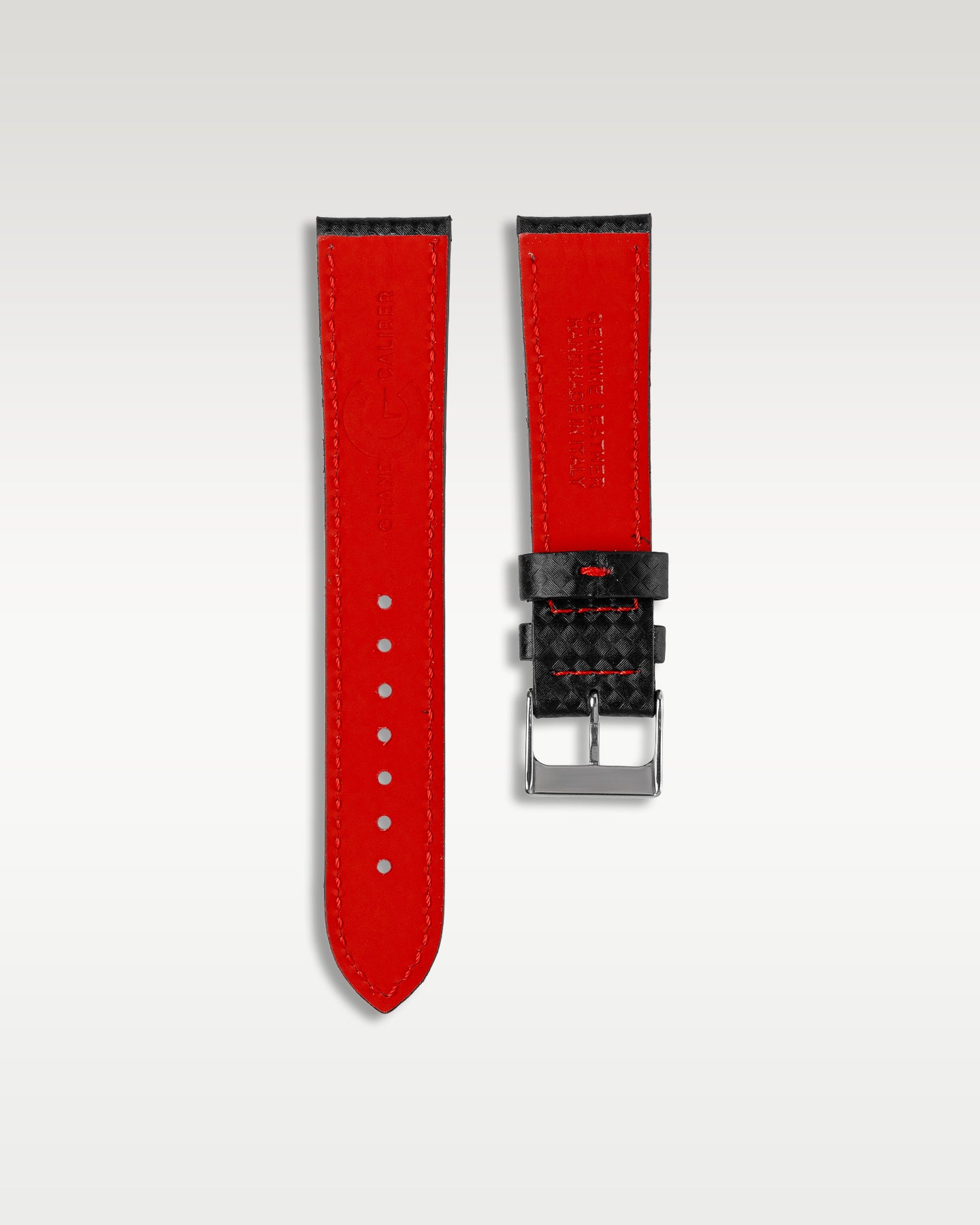 Handmade Italian Leather Strap in Carbon Fiber
