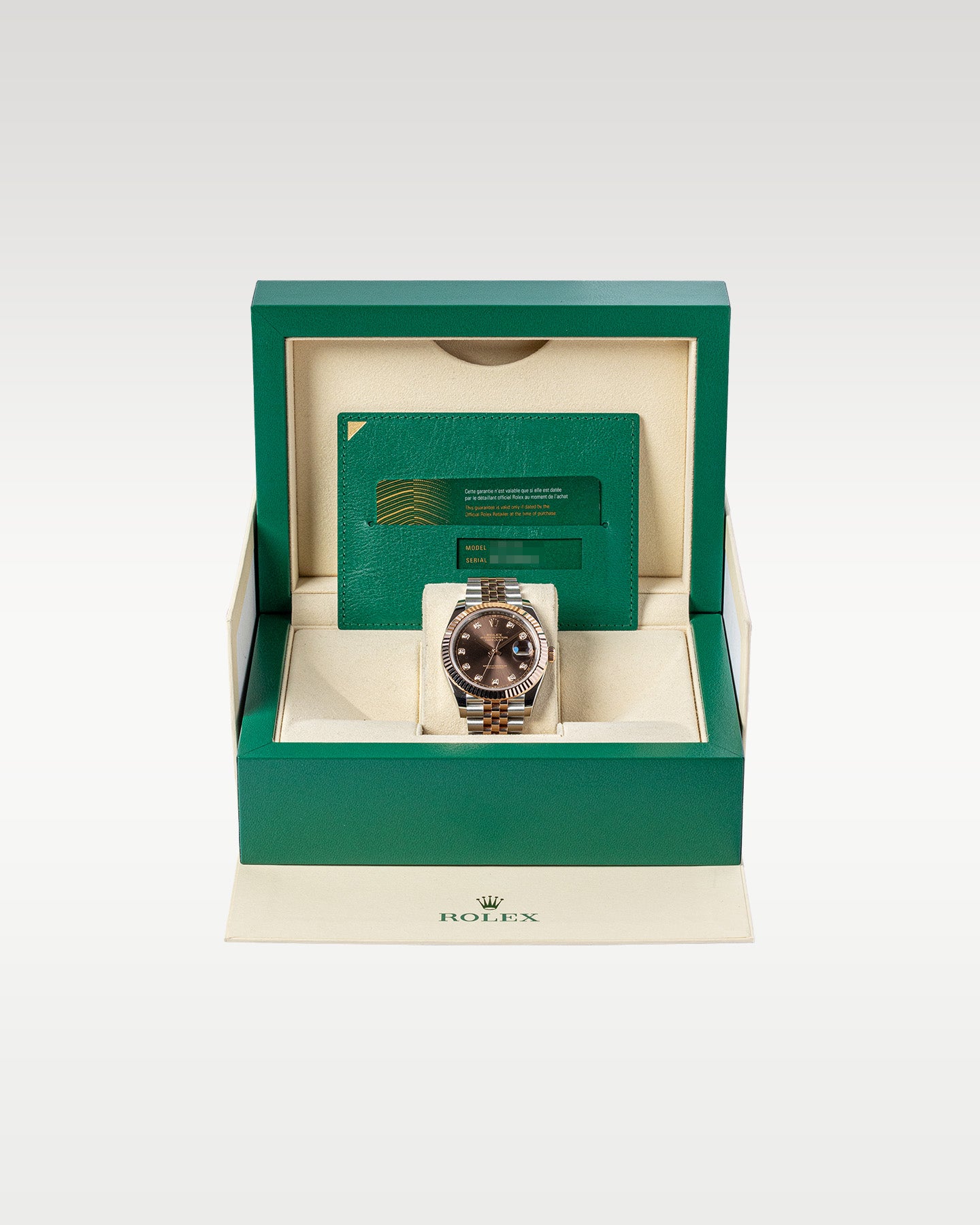 Everose Rolesor Chocolate Diamond Rolex Datejust 126331 Watch | Grand Caliber Dallas