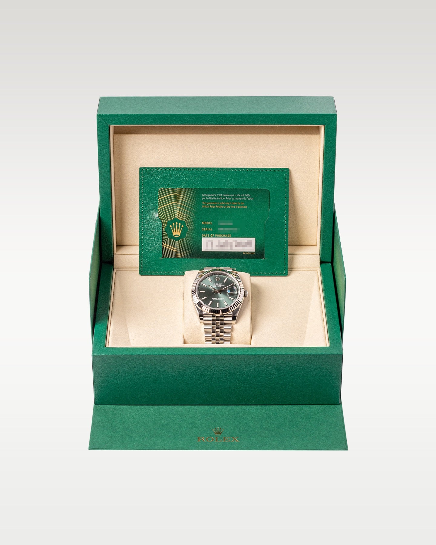 New Mint Green Rolex Datejust 126334 | Grand Caliber Dallas, Texas