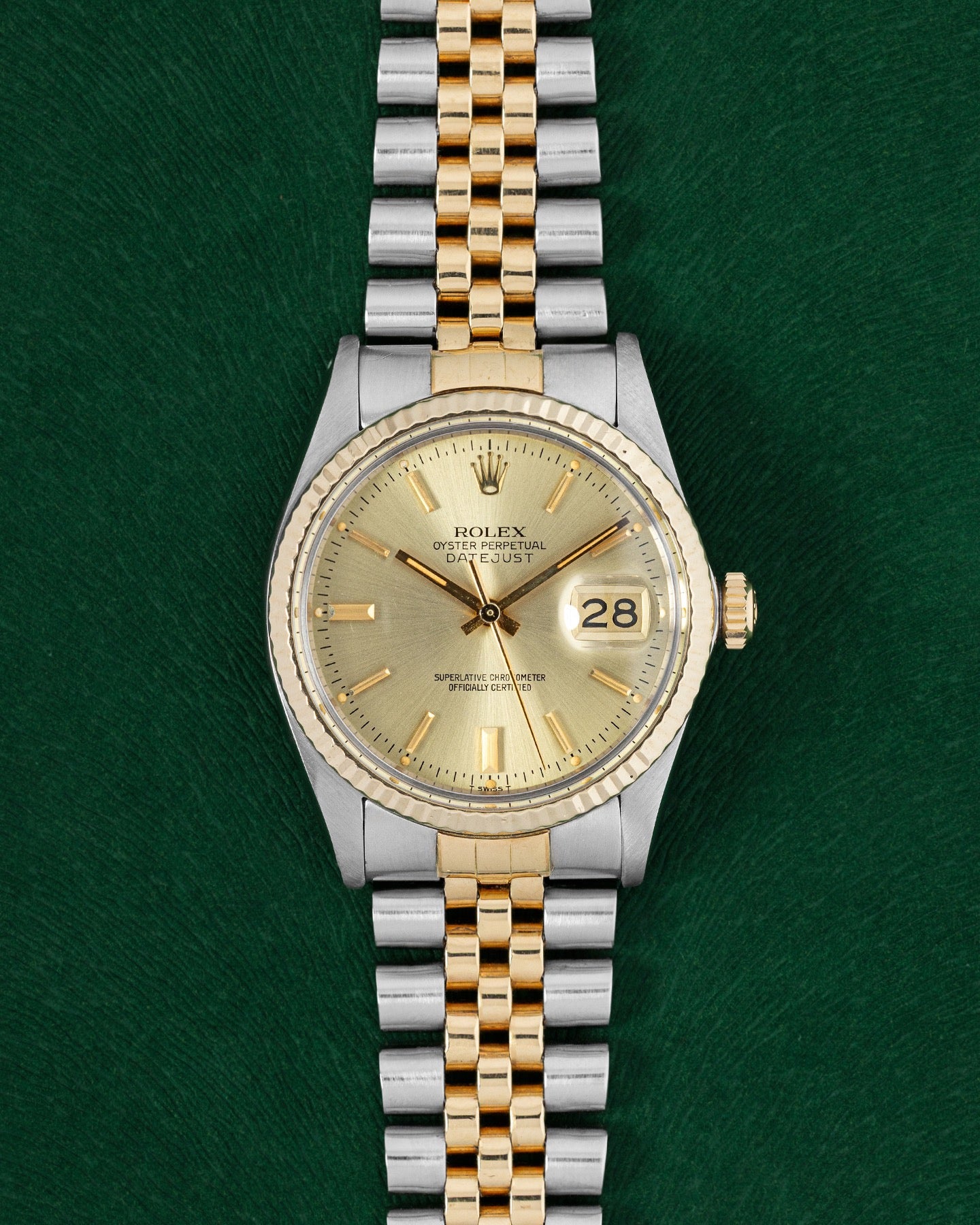 1981 Rolex Datejust 36 Champagne Stick Dial 16013 | Grand Caliber Watches