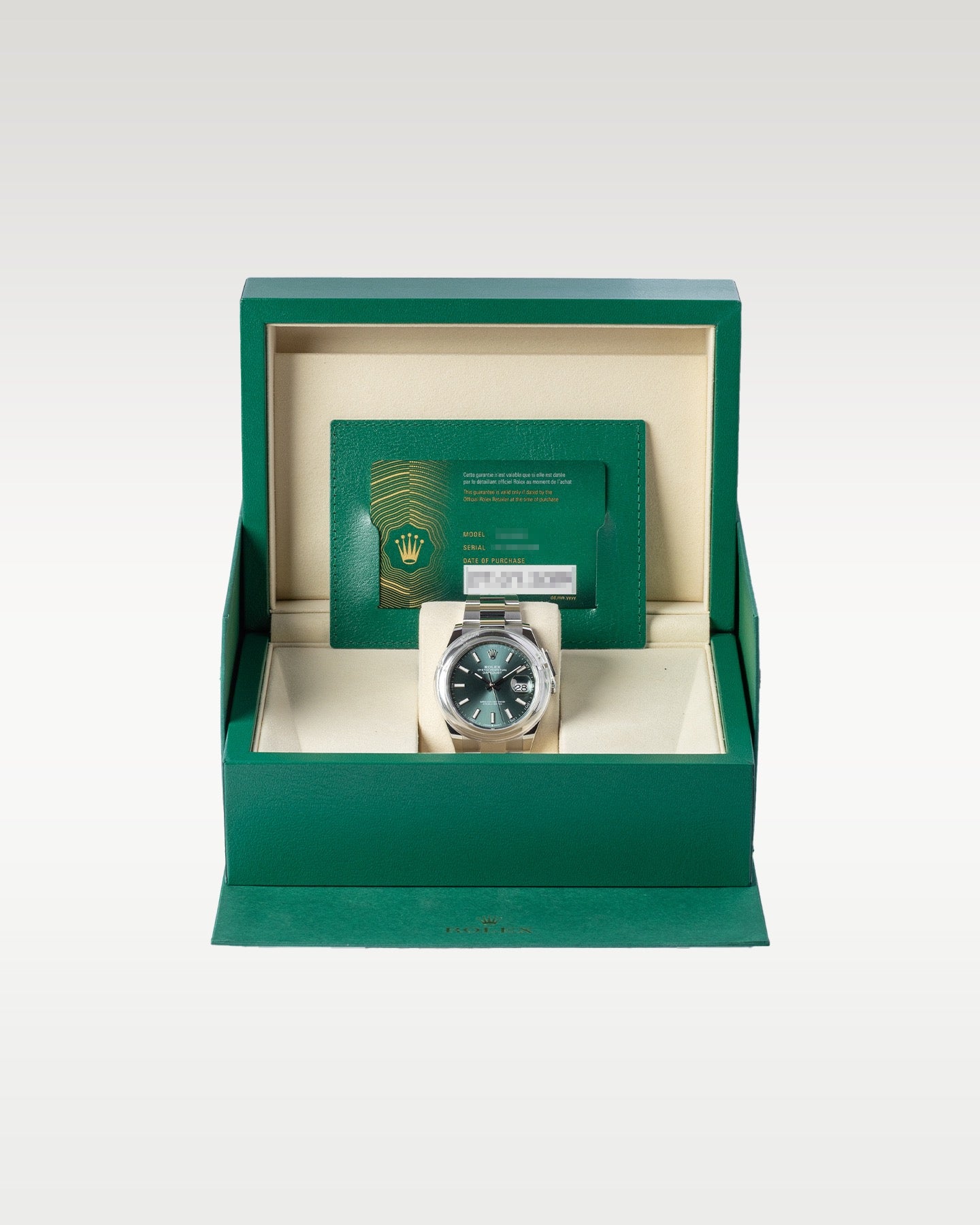 Brand New Mint Green Rolex Datejust 41 126300 | Grand Caliber Dallas, Texas