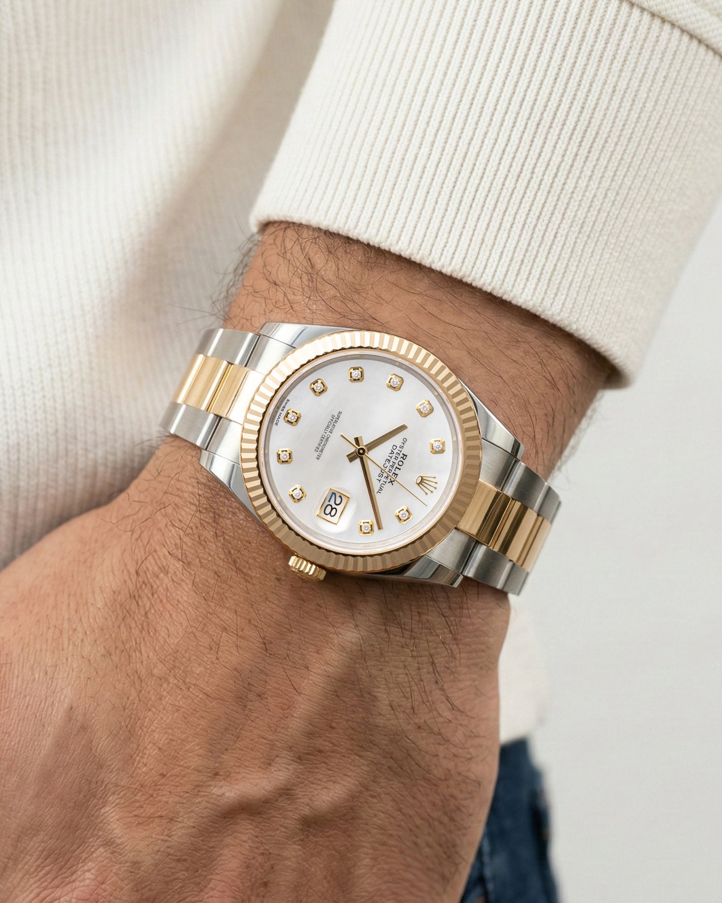 Mother of Pearl Diamond Two Tone Rolex Datejust 41 126333 | Grand Caliber