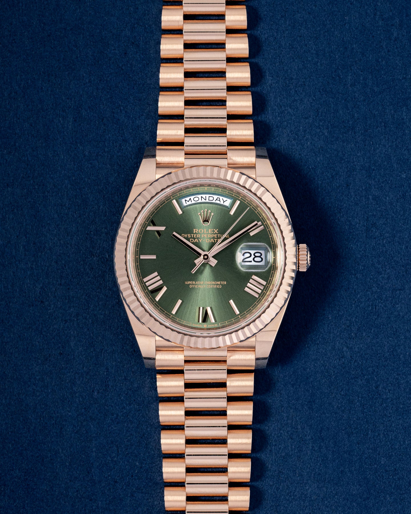 Rolex Day-Date 228235 Olive Dial at Grand Caliber | Dallas Watch Store